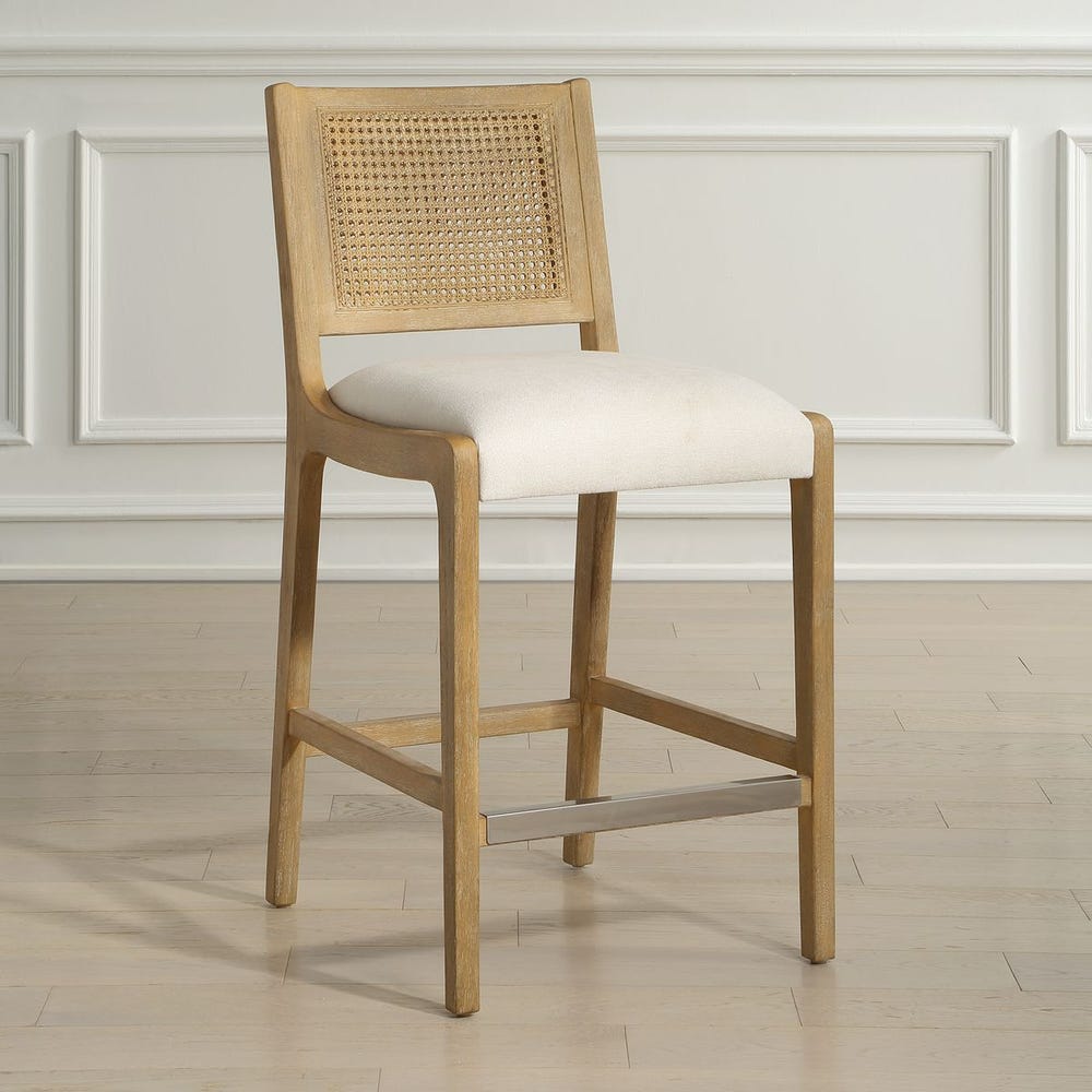 Uttermost Interweave Coastal Rattan Counter Stool