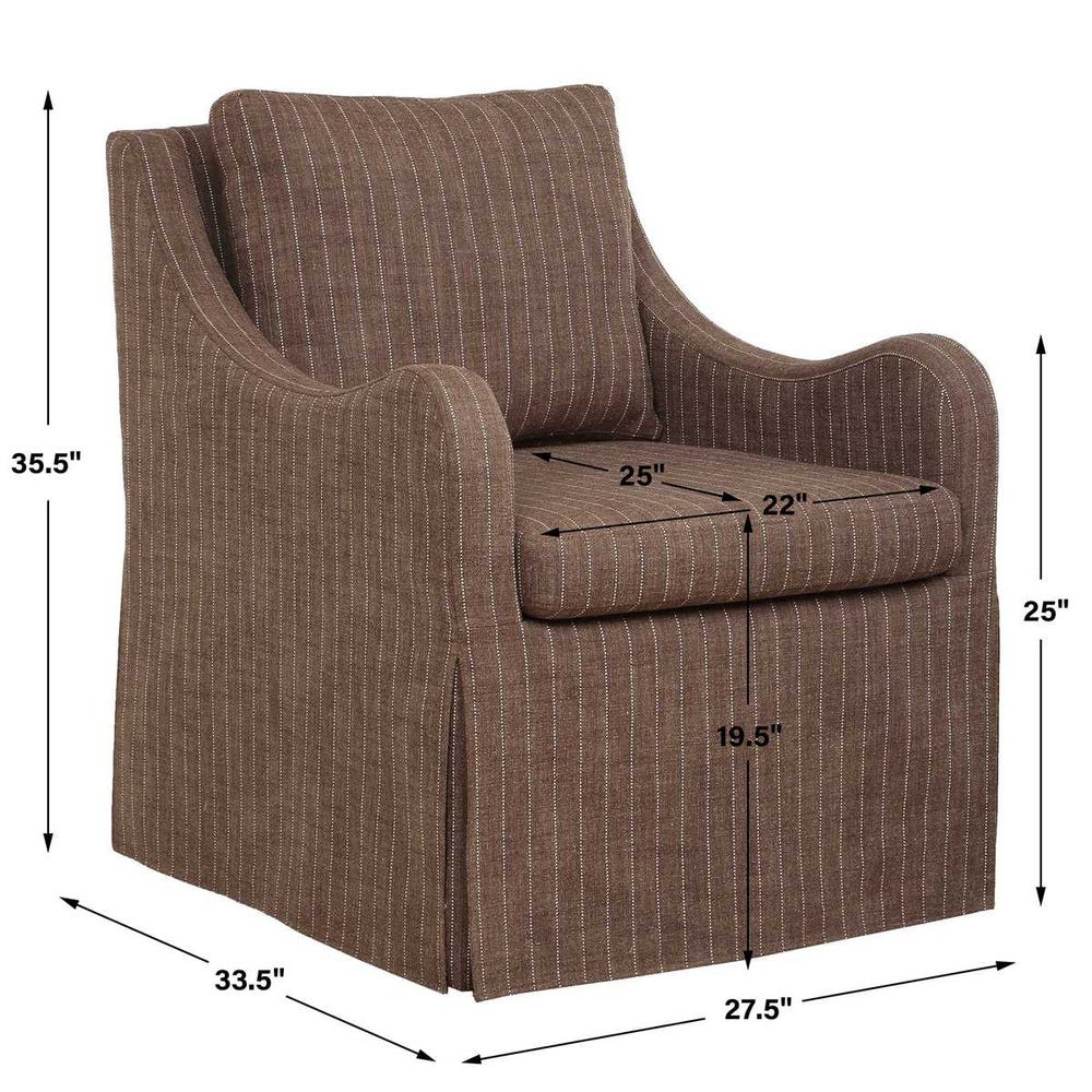 Uttermost Luisa Pinstripe Swivel Chair