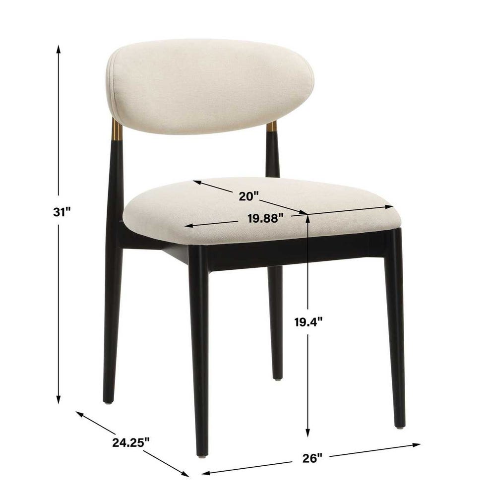Uttermost Moxie Black Armless Dining Chair - Set of 2