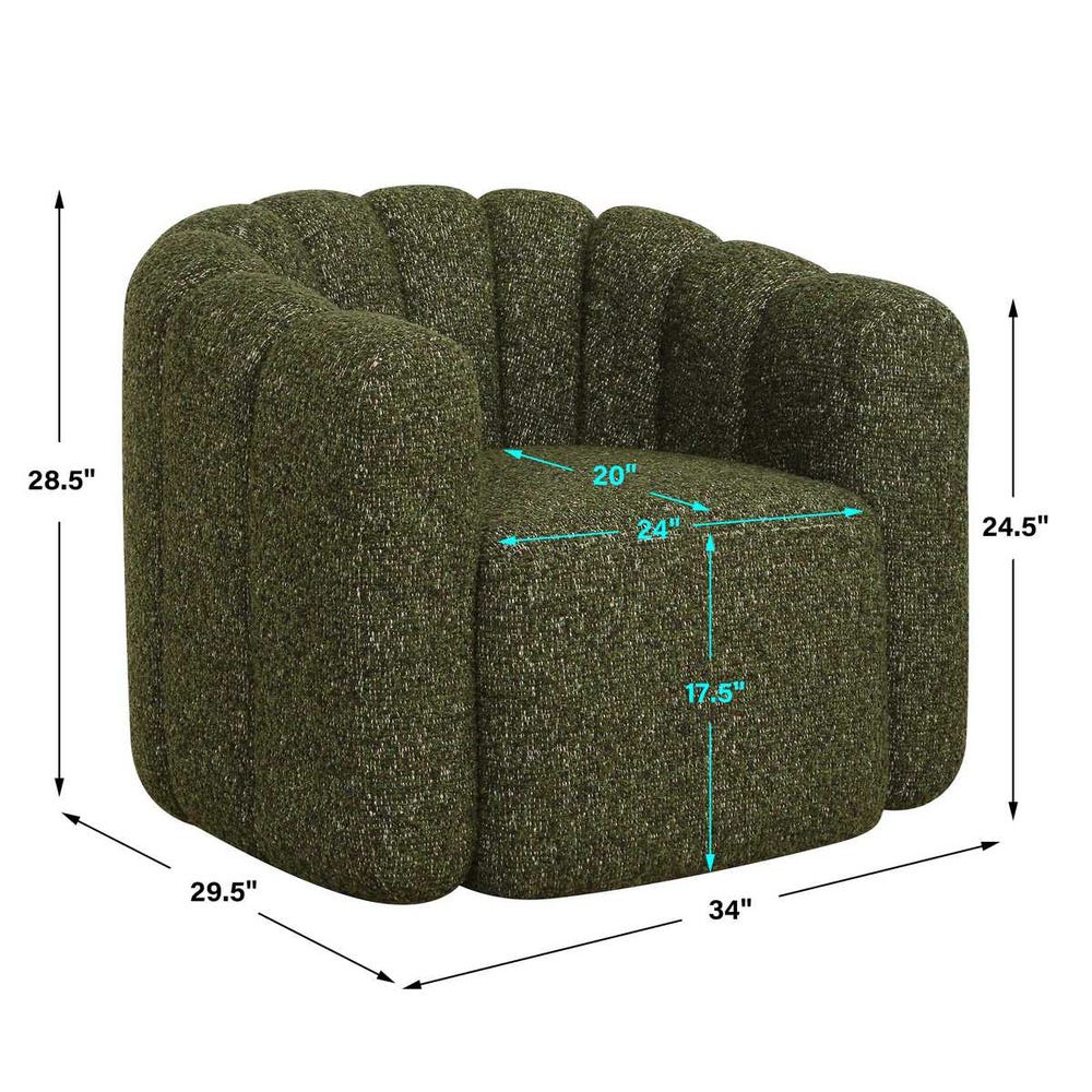 Uttermost Lenoir Upholstered Green Swivel Chair