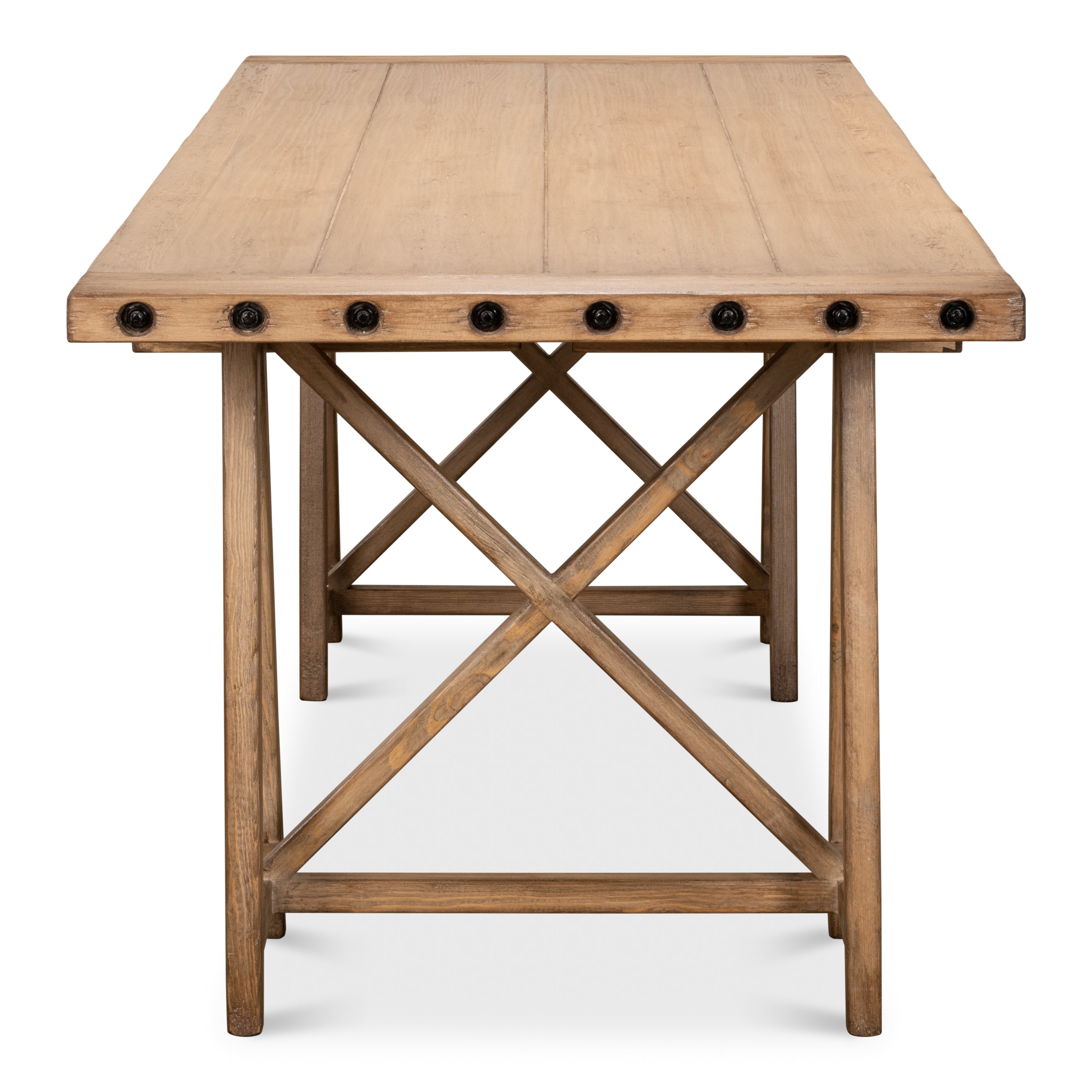Sawhorse Natural Polished Old Pine Desk
