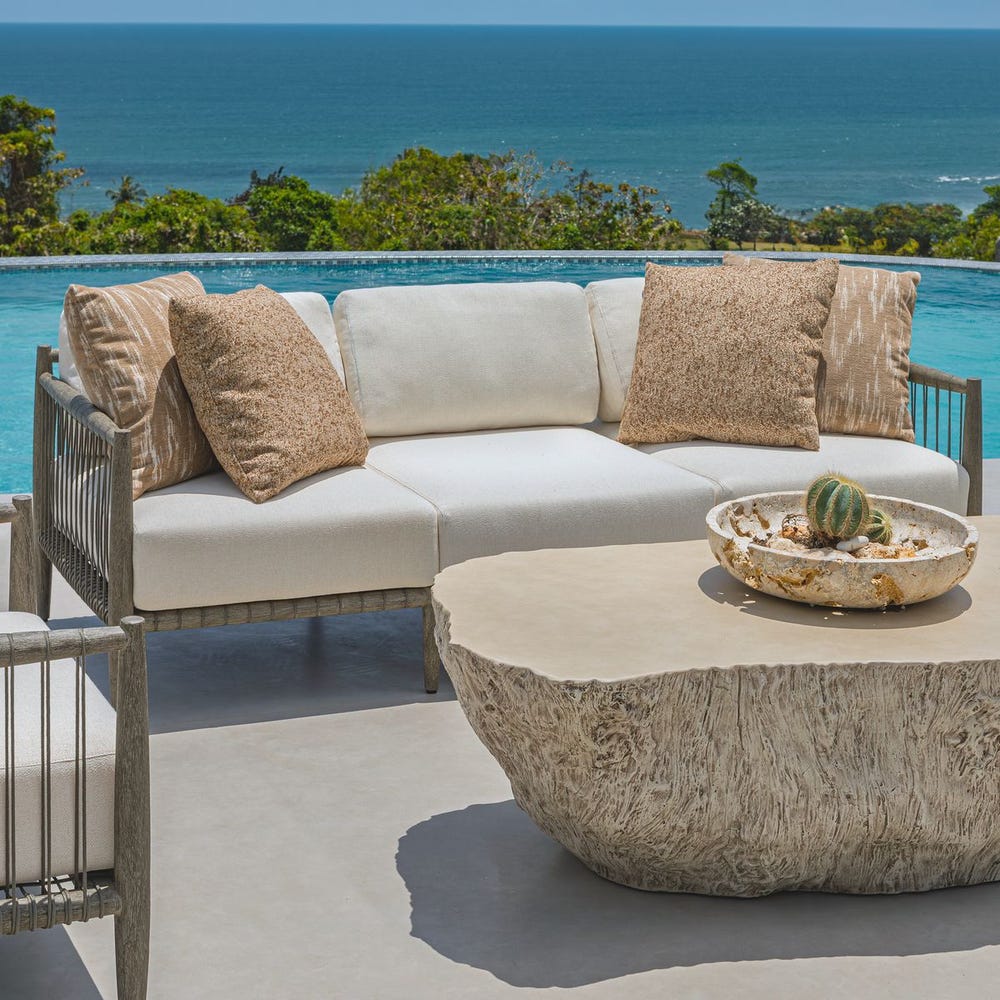 Uttermost Borneo Oyster White Outdoor Sofa