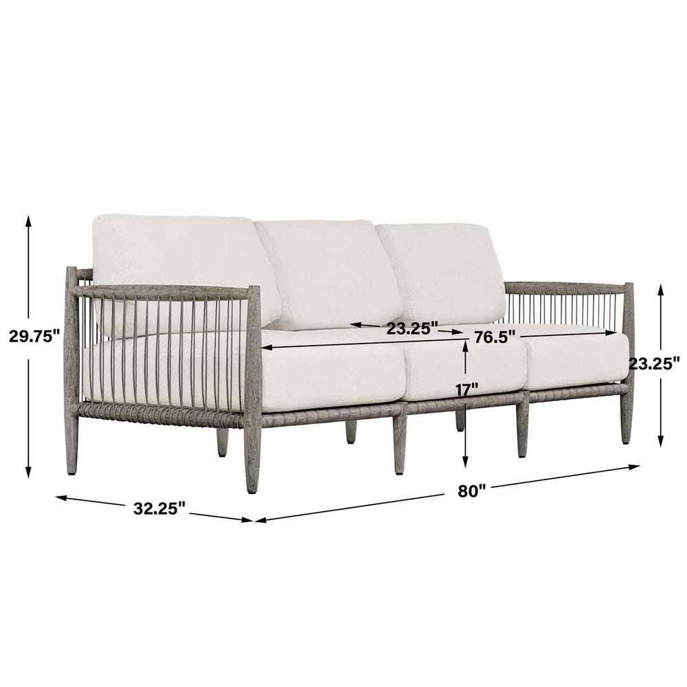 Uttermost Borneo Oyster White Outdoor Sofa