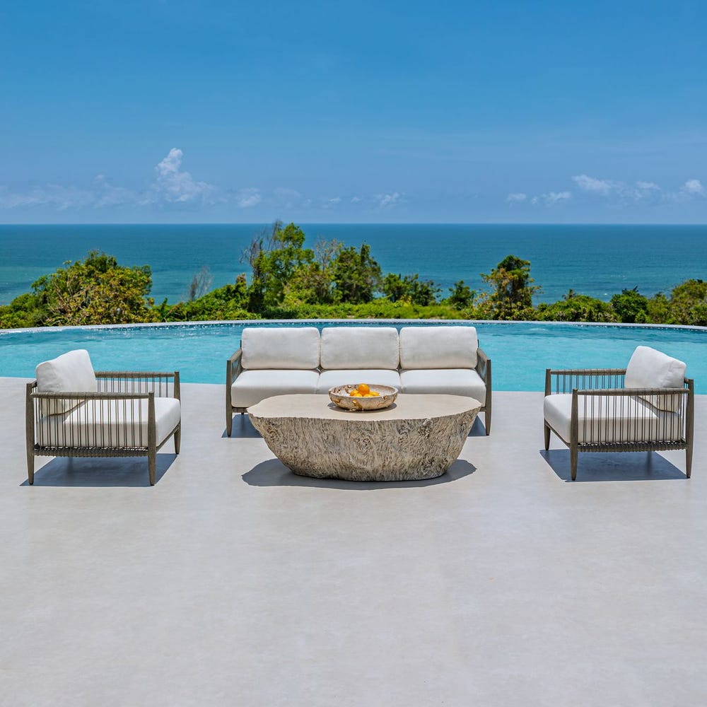 Uttermost Borneo Oyster White Outdoor Sofa