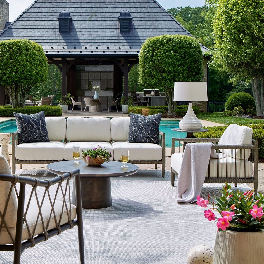 Uttermost Borneo Oyster White Outdoor Sofa