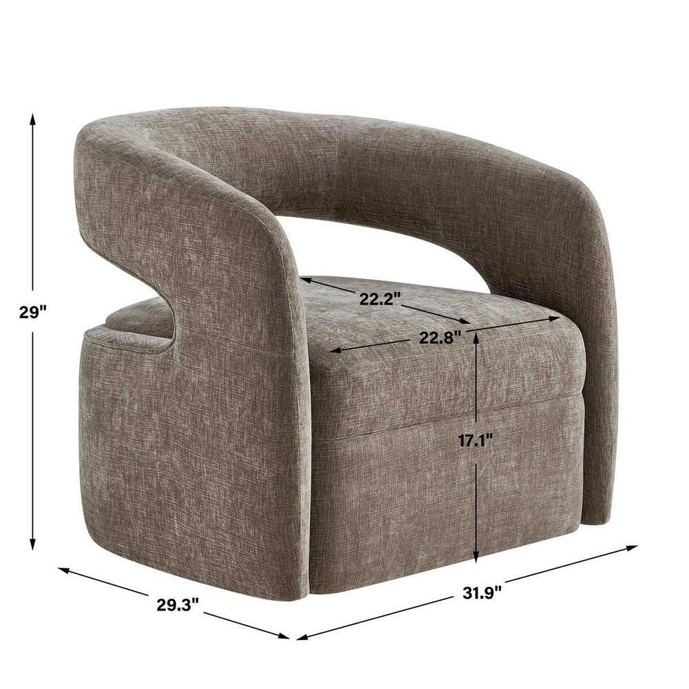 Uttermost Breis Swivel Barrel Chair