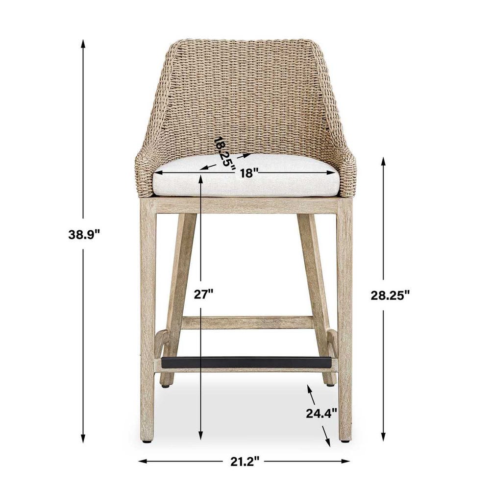 Uttermost Paloma Outdoor Wicker Counter Stool