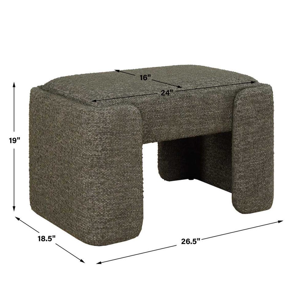 Uttermost Angus Green Boucle Small Bench