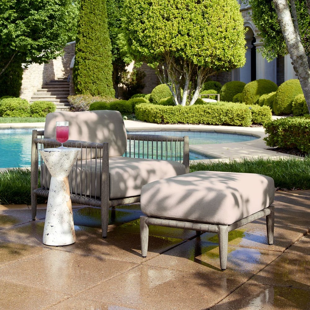 Uttermost Borneo White Cushion Outdoor Ottoman