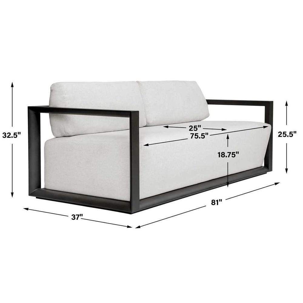 Uttermost Remsen Outdoor Black/Oyster Sofa
