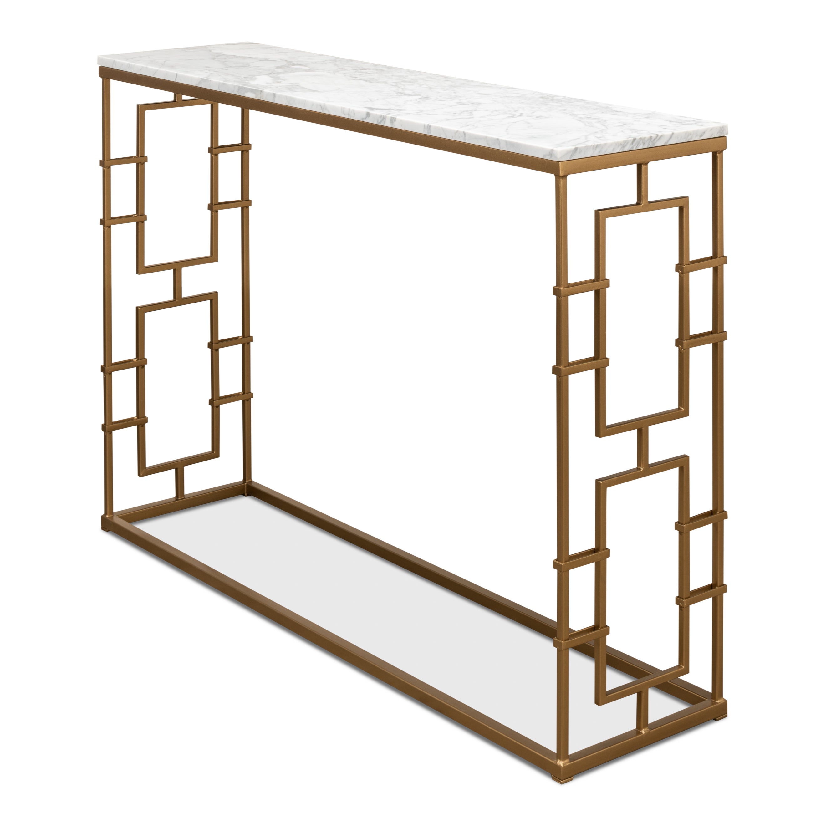 Brass Gate Console Table