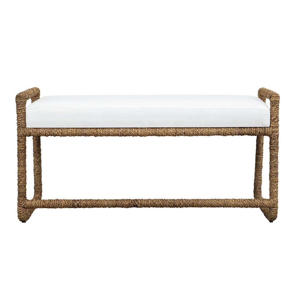 Uttermost Araiza White Fabric Bench