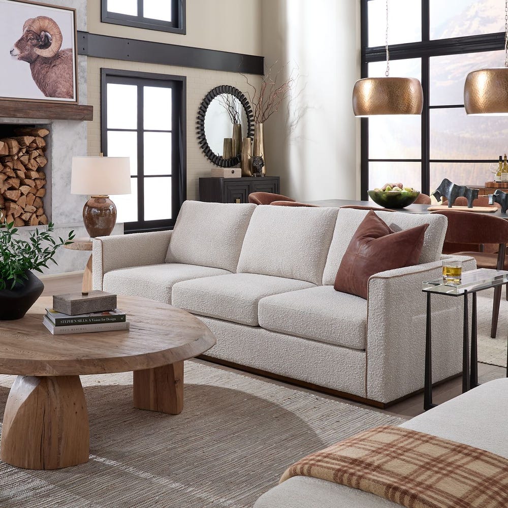 Uttermost Lorien Cream Boucle Sofa