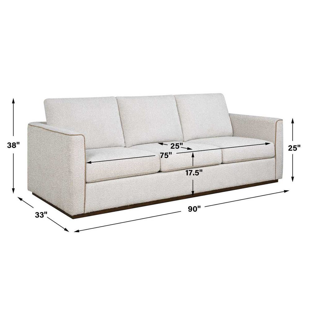 Uttermost Lorien Cream Boucle Sofa