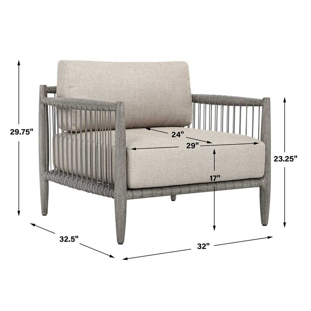 Uttermost Borneo Outdoor Dove Lounge Chair