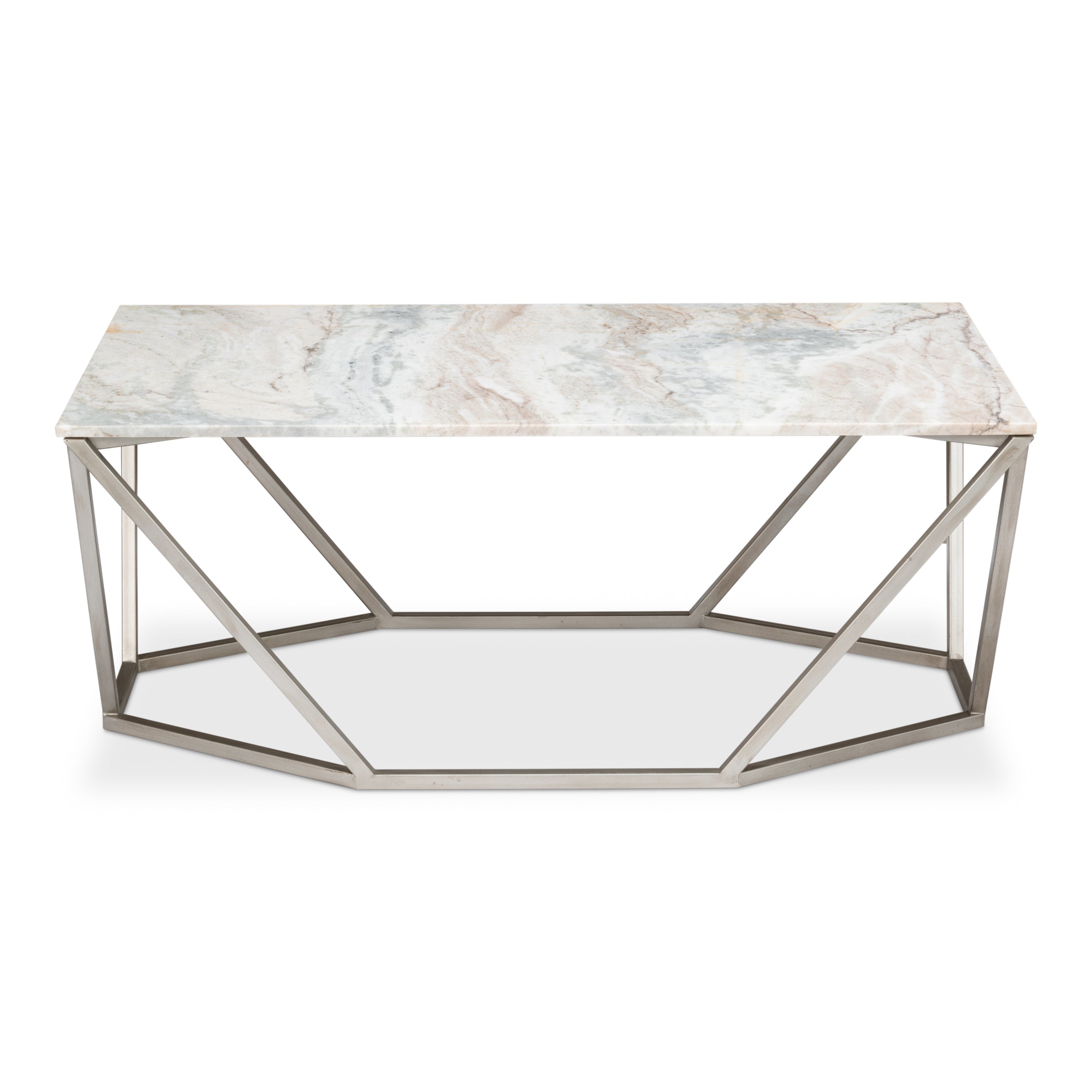 Trapezoid Marble Top Coffee Table