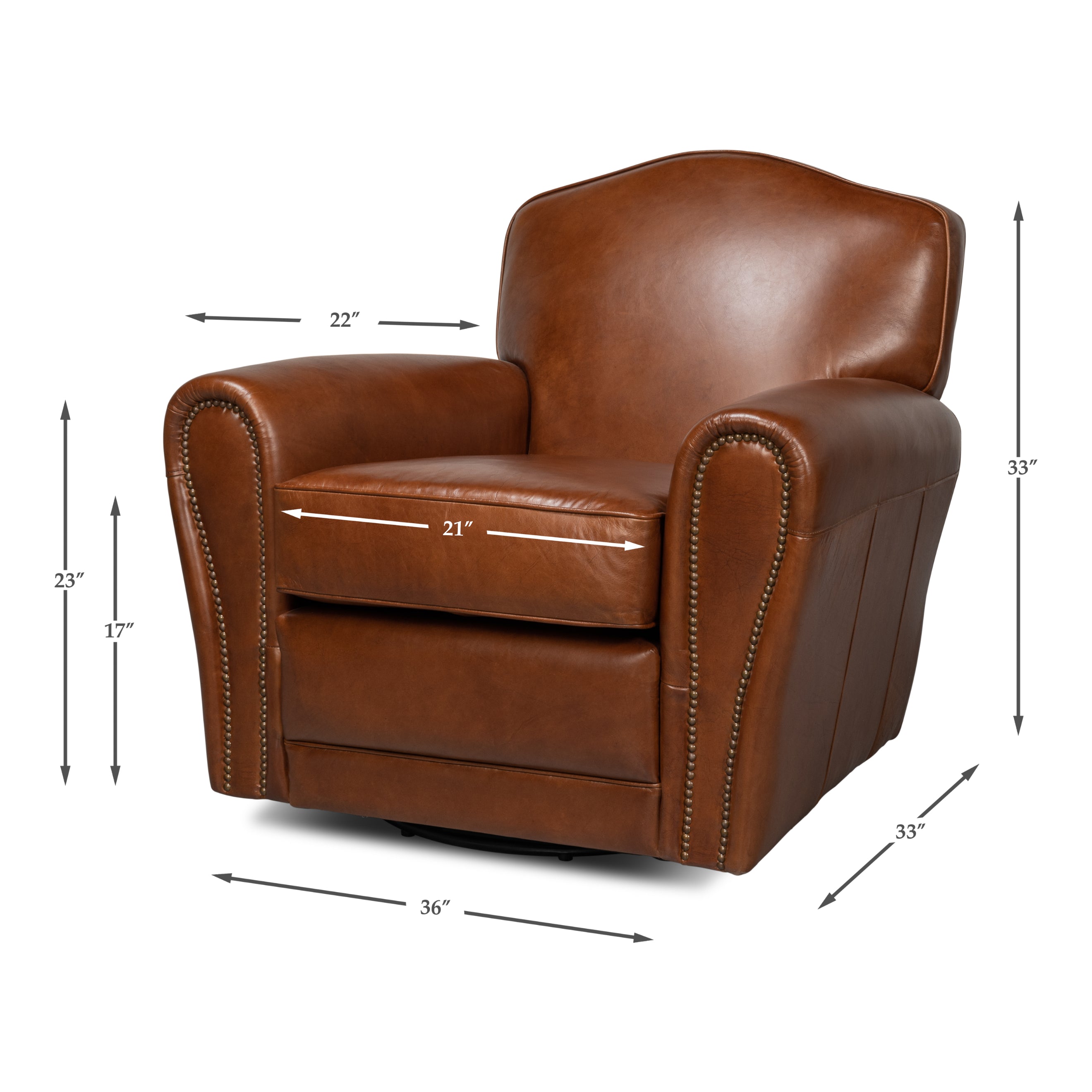 Elite French Club Swivel Chair