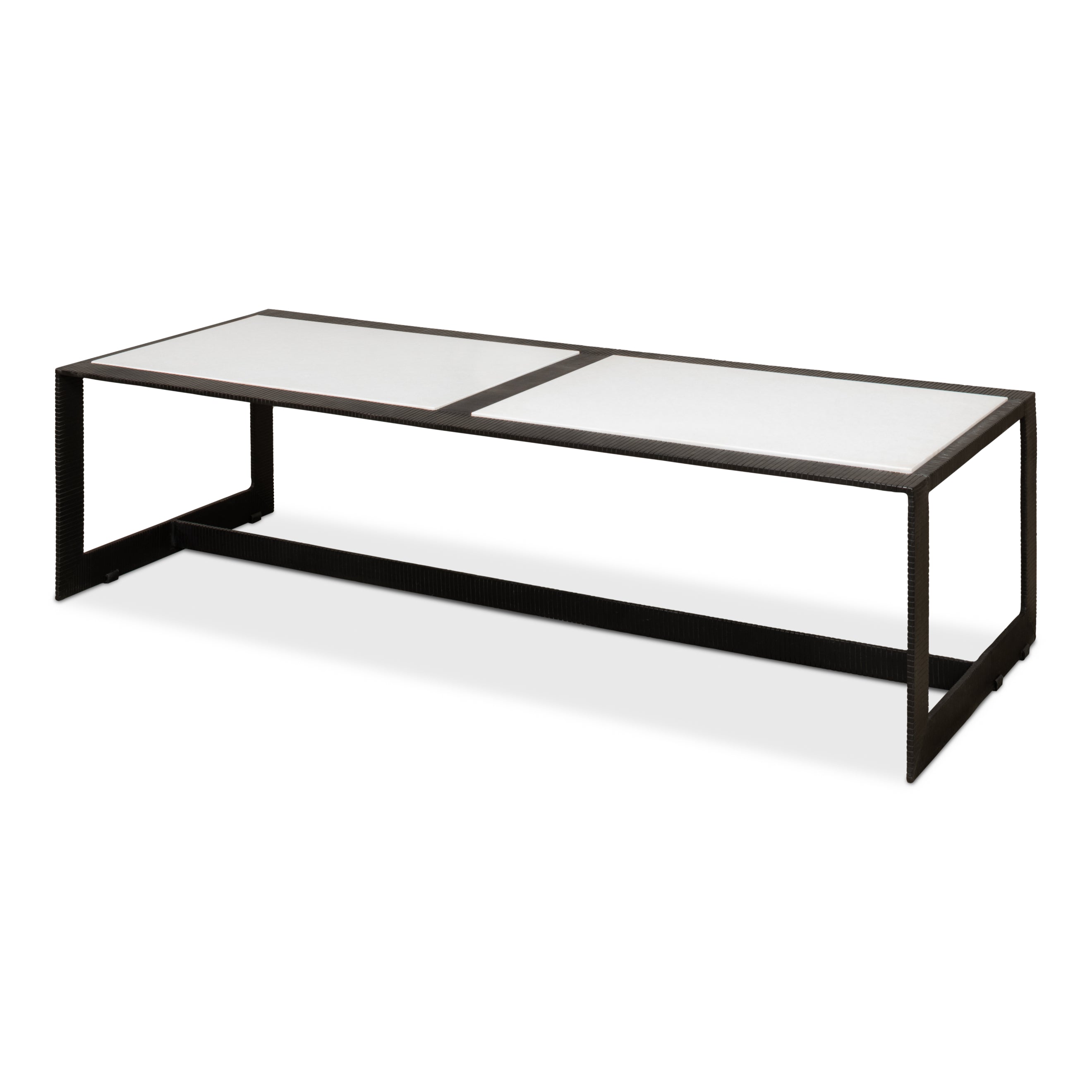 Ridged Iron Rectangular Coffee Table