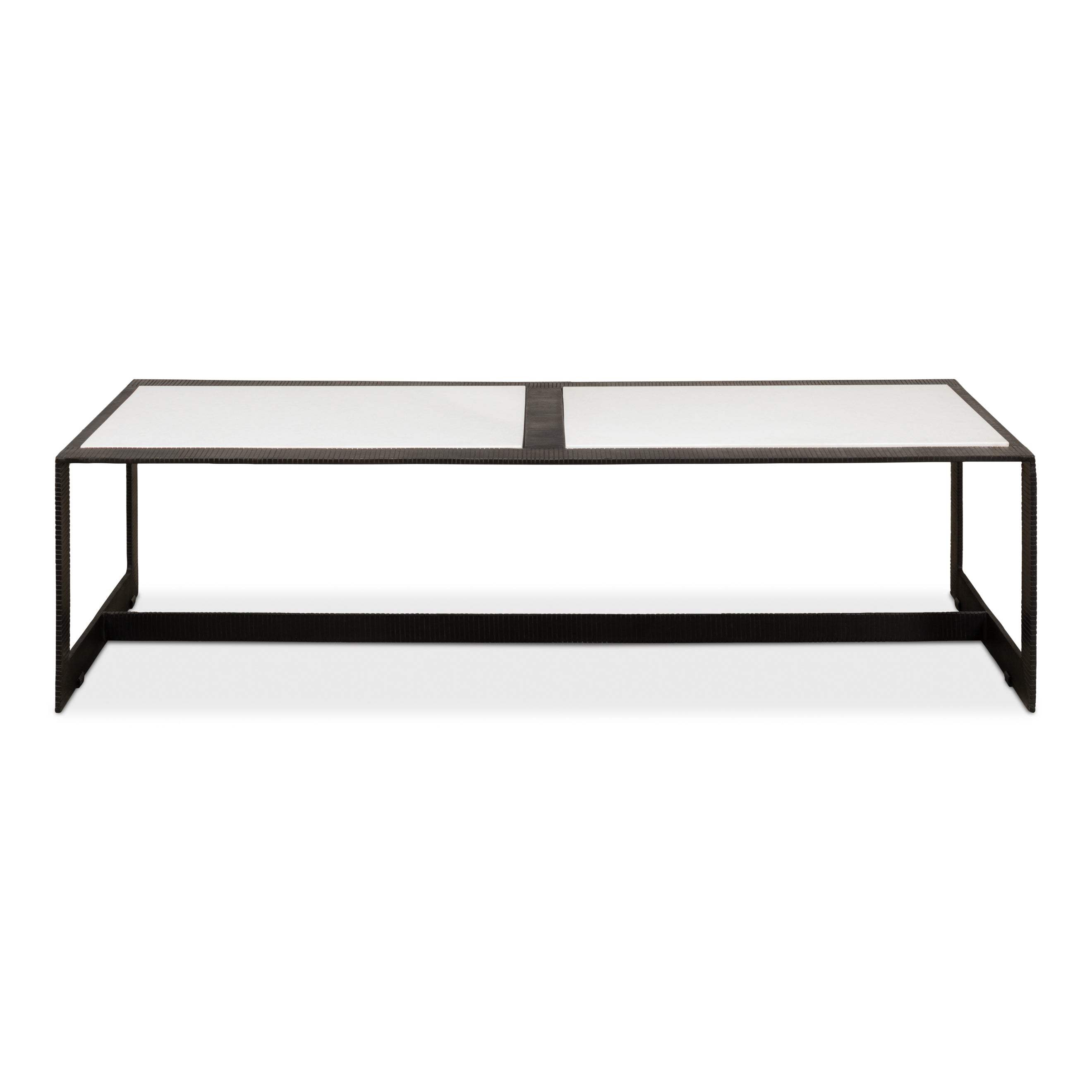 Ridged Iron Rectangular Coffee Table