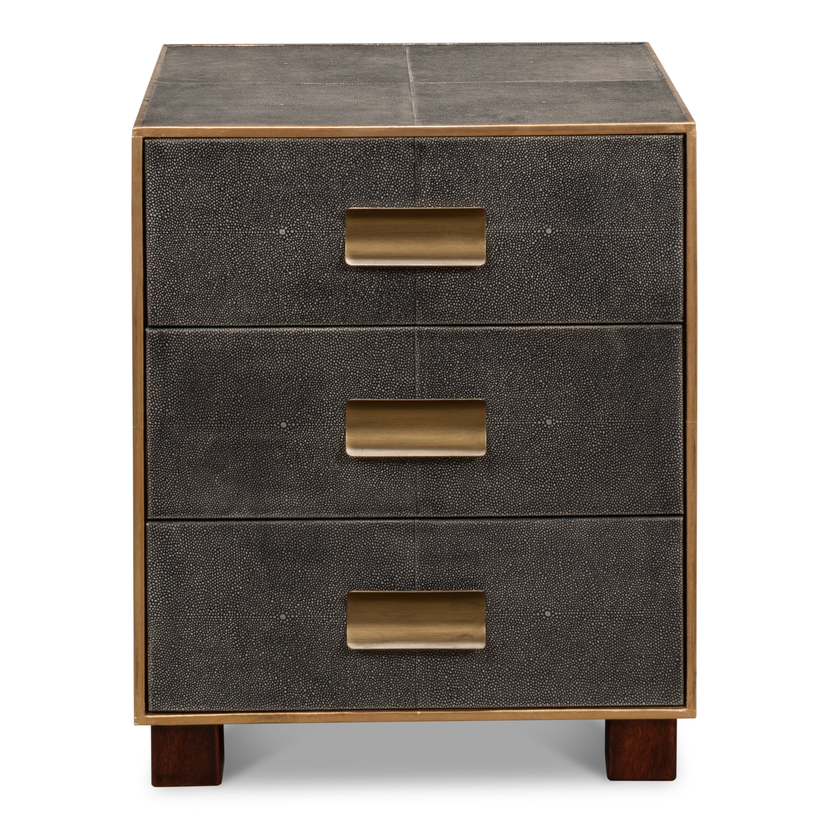 Gideon Shagreen 3 Drawer Side Table