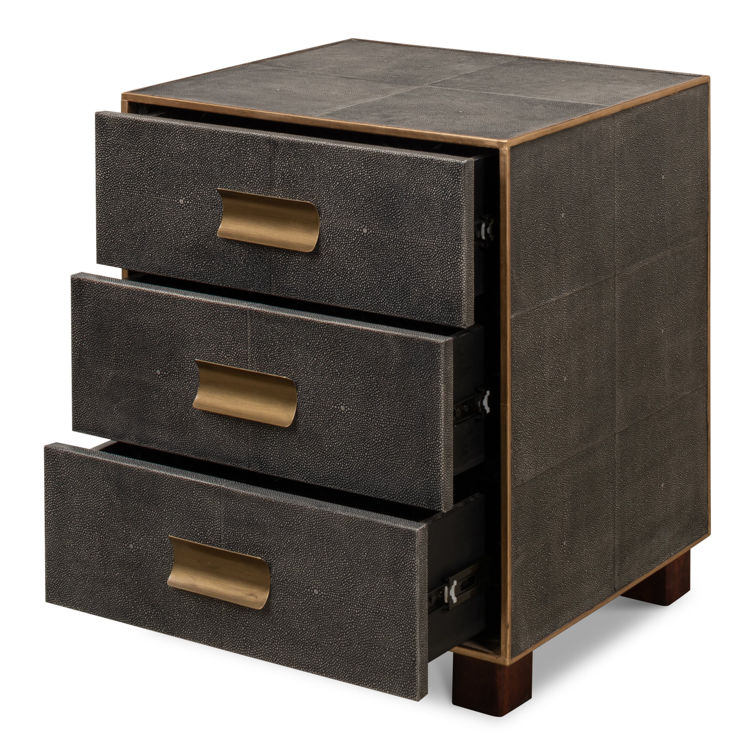 Gideon Shagreen 3 Drawer Side Table