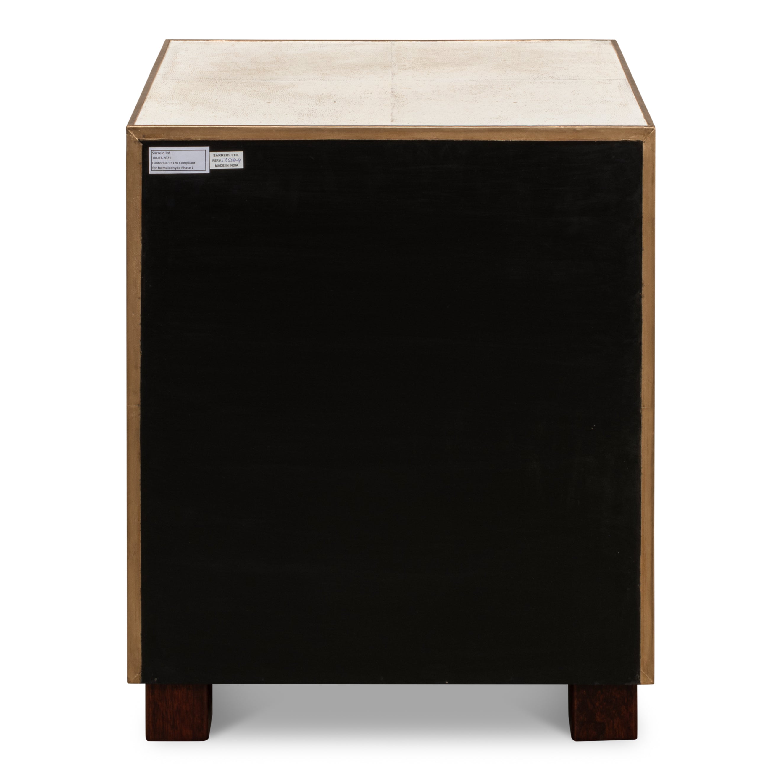 Shagreen 3 Drawer Side Table - Osprey White