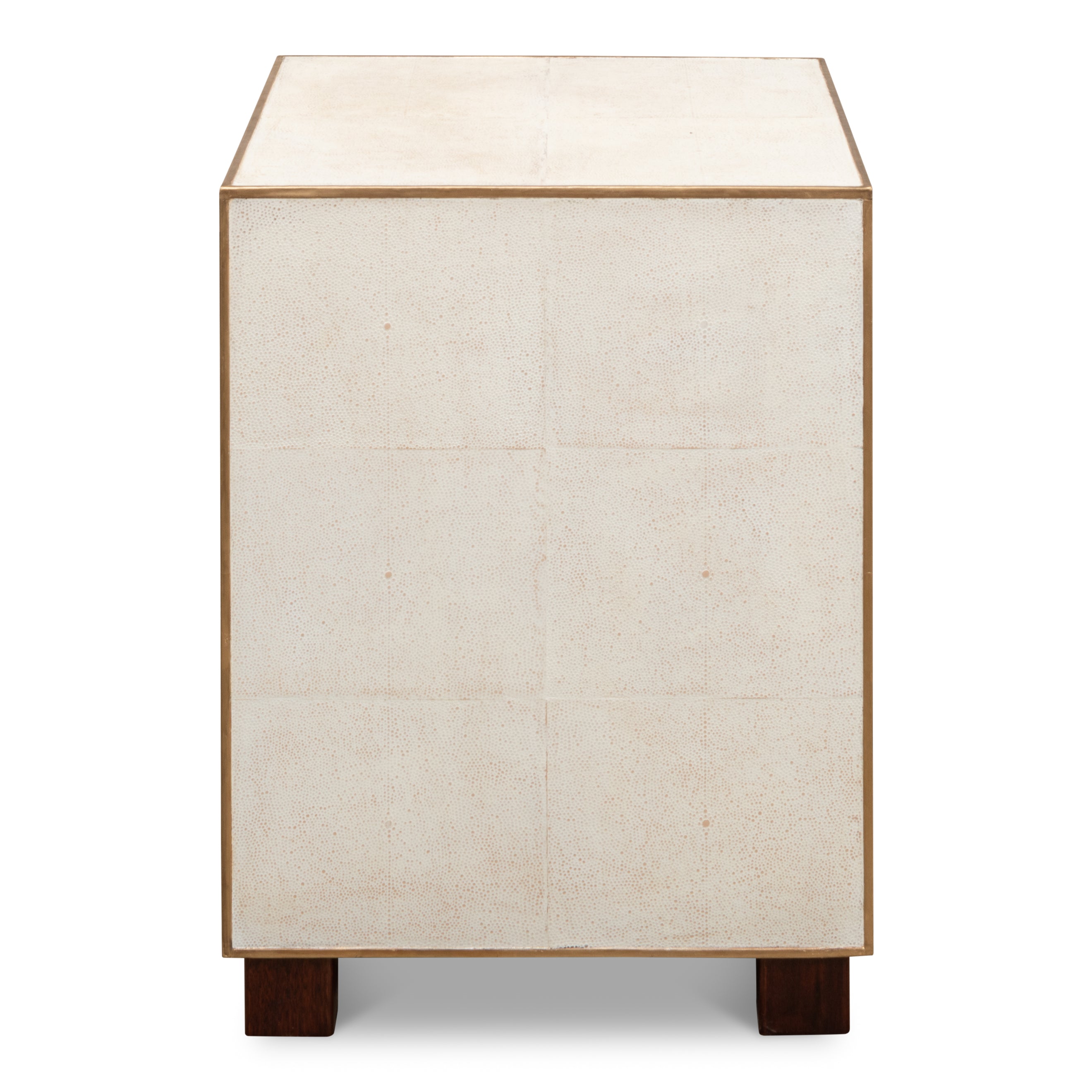 Shagreen 3 Drawer Side Table - Osprey White