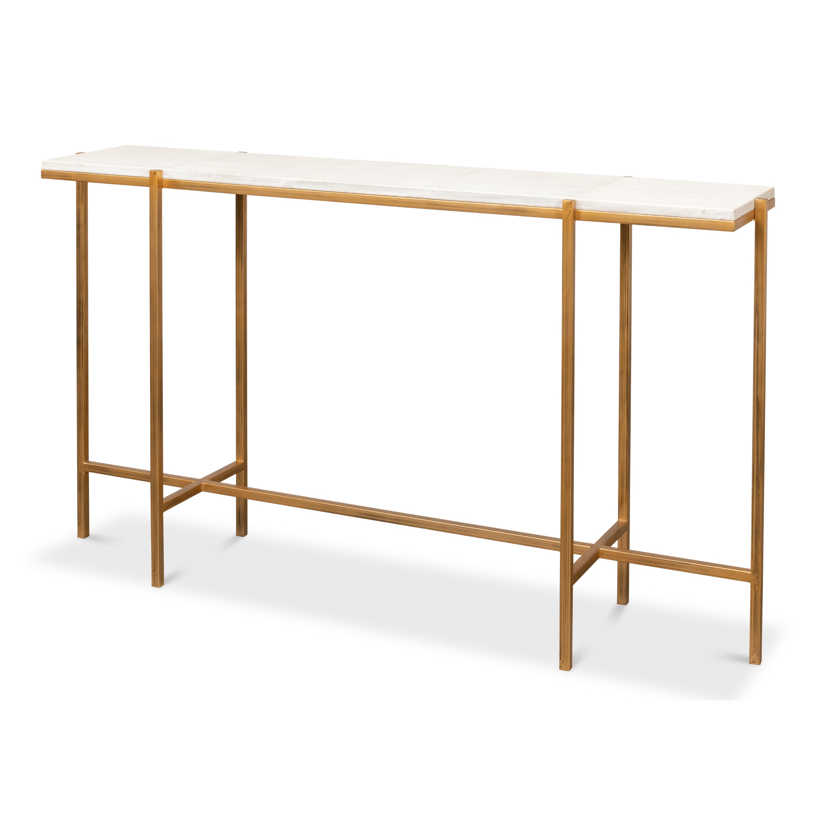 Shagreen Console Table - Osprey White