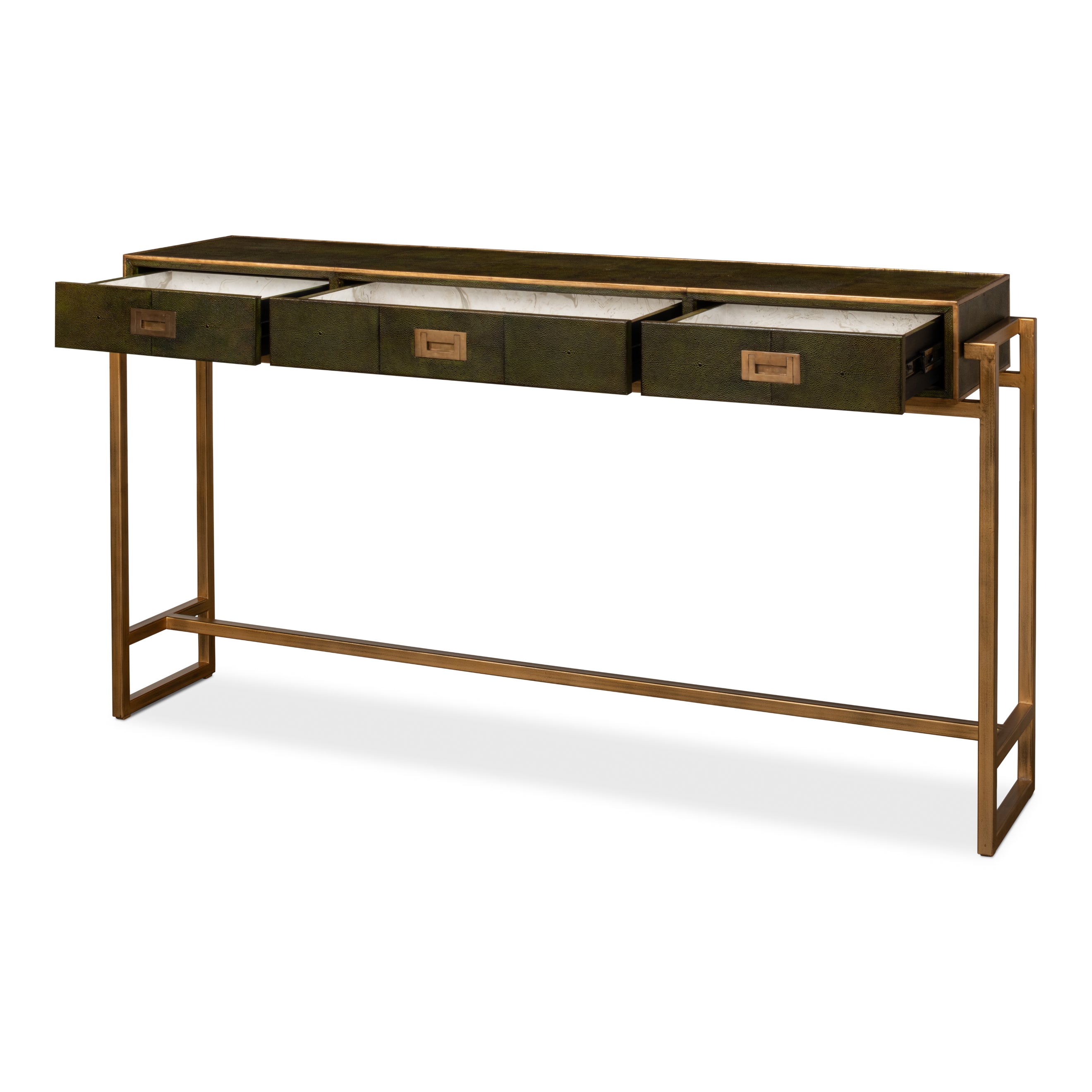 Shagreen Console Table - Leaf