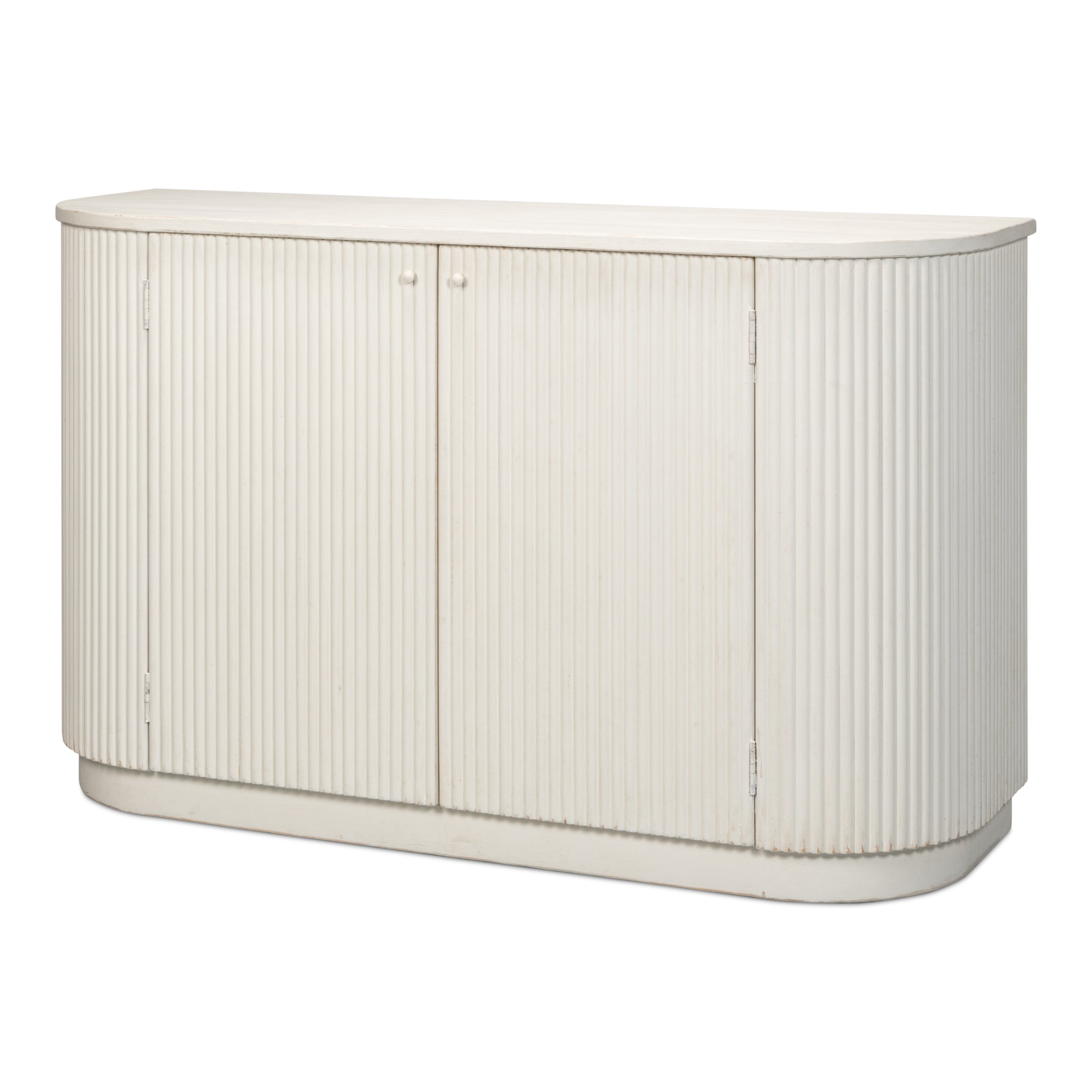 Halle Entrance Demilune Antique White Cabinet