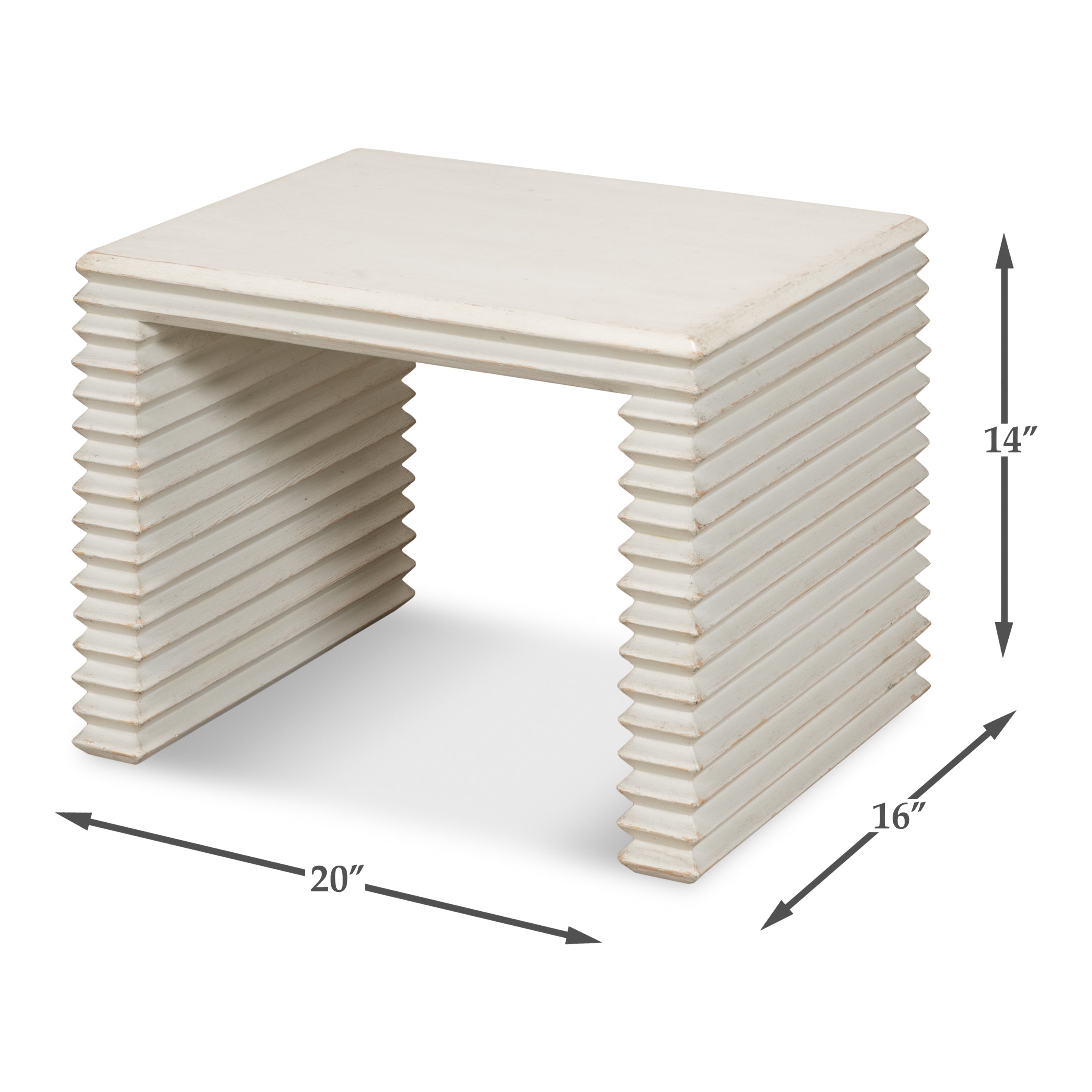 Stacked Stool - Antique White
