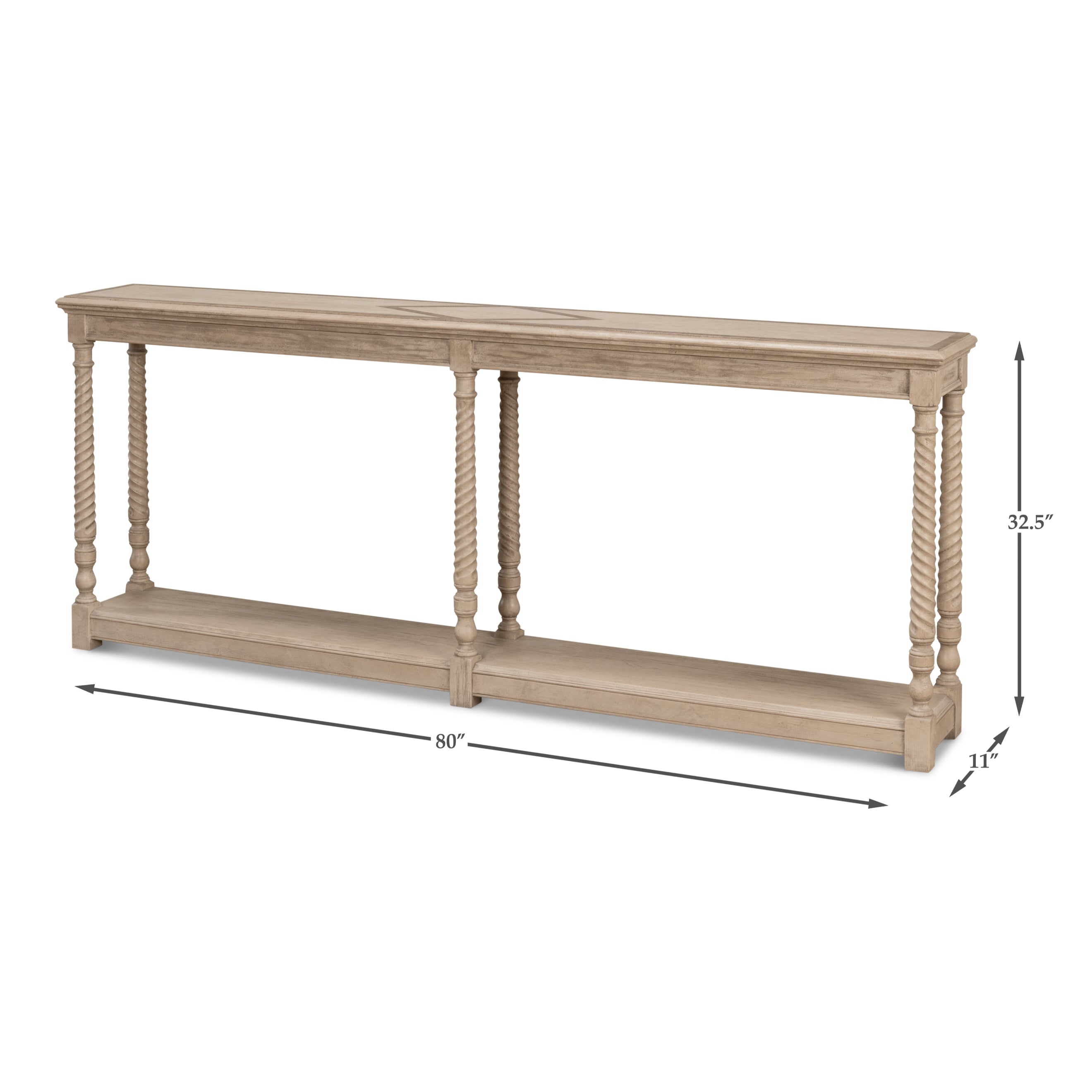 Sierra Equestrian Console Table - Barn Gray