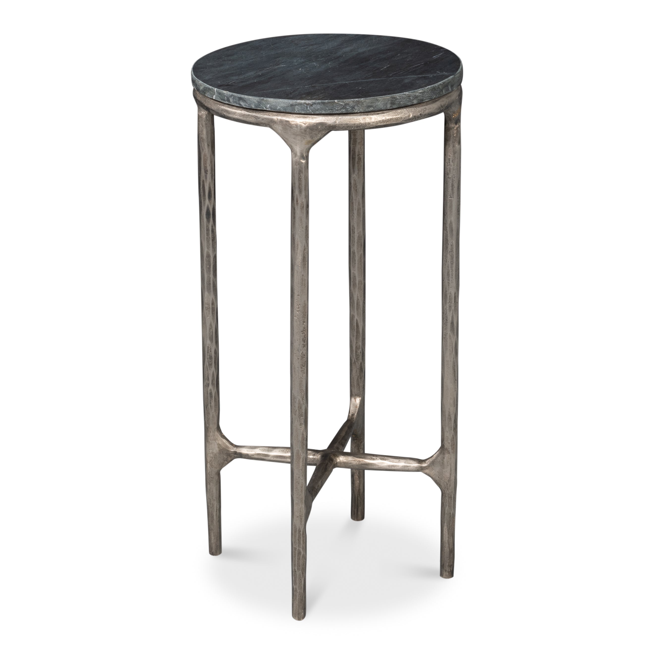 Derrick Iron End Table with Marble Top