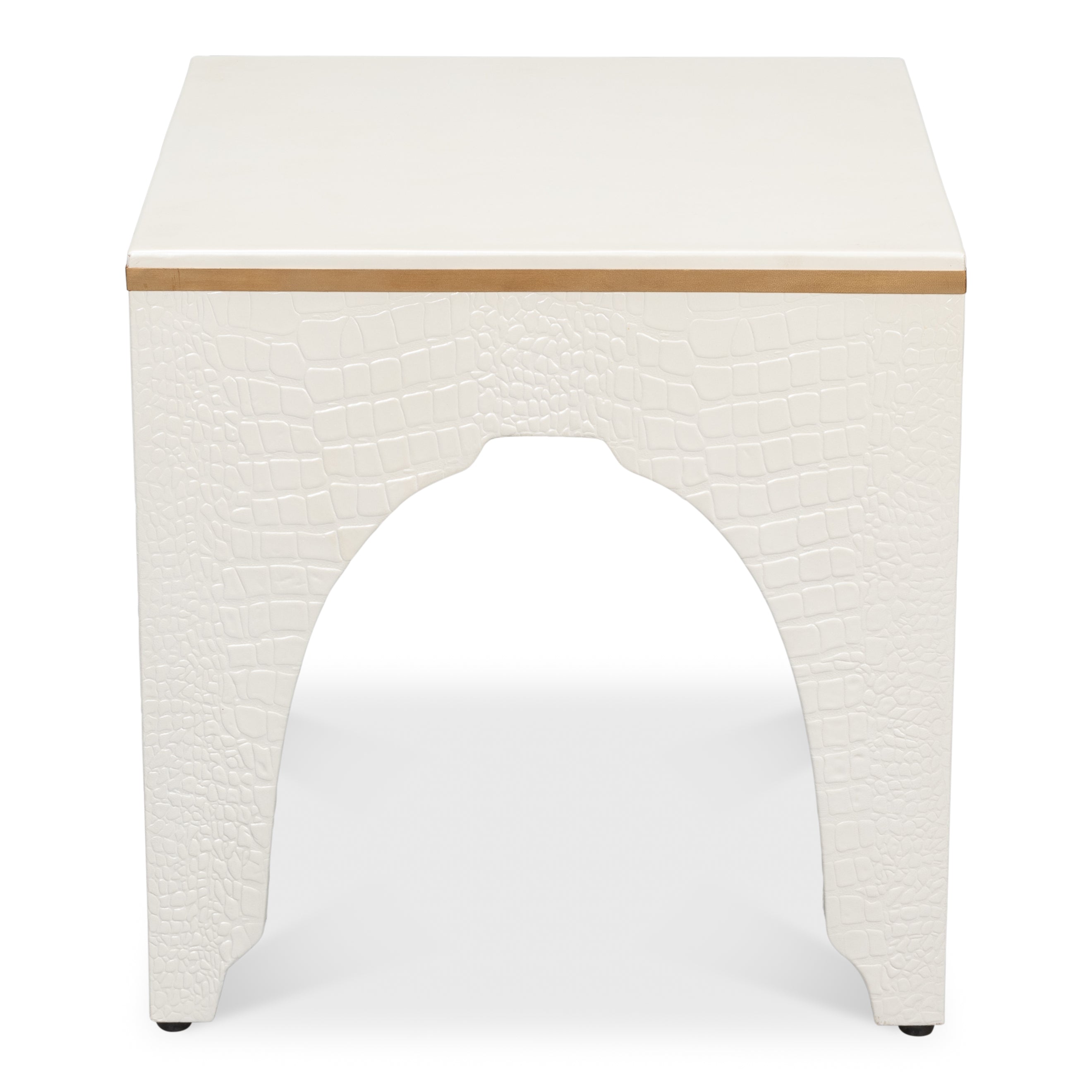 Croco Embossed Leather Stool