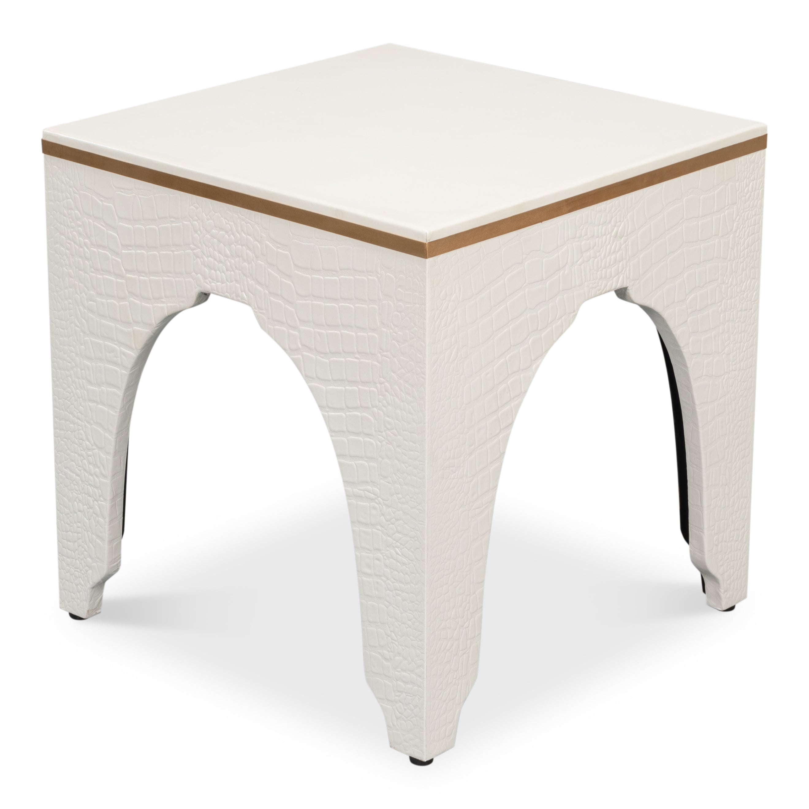 Croco Embossed Leather Stool
