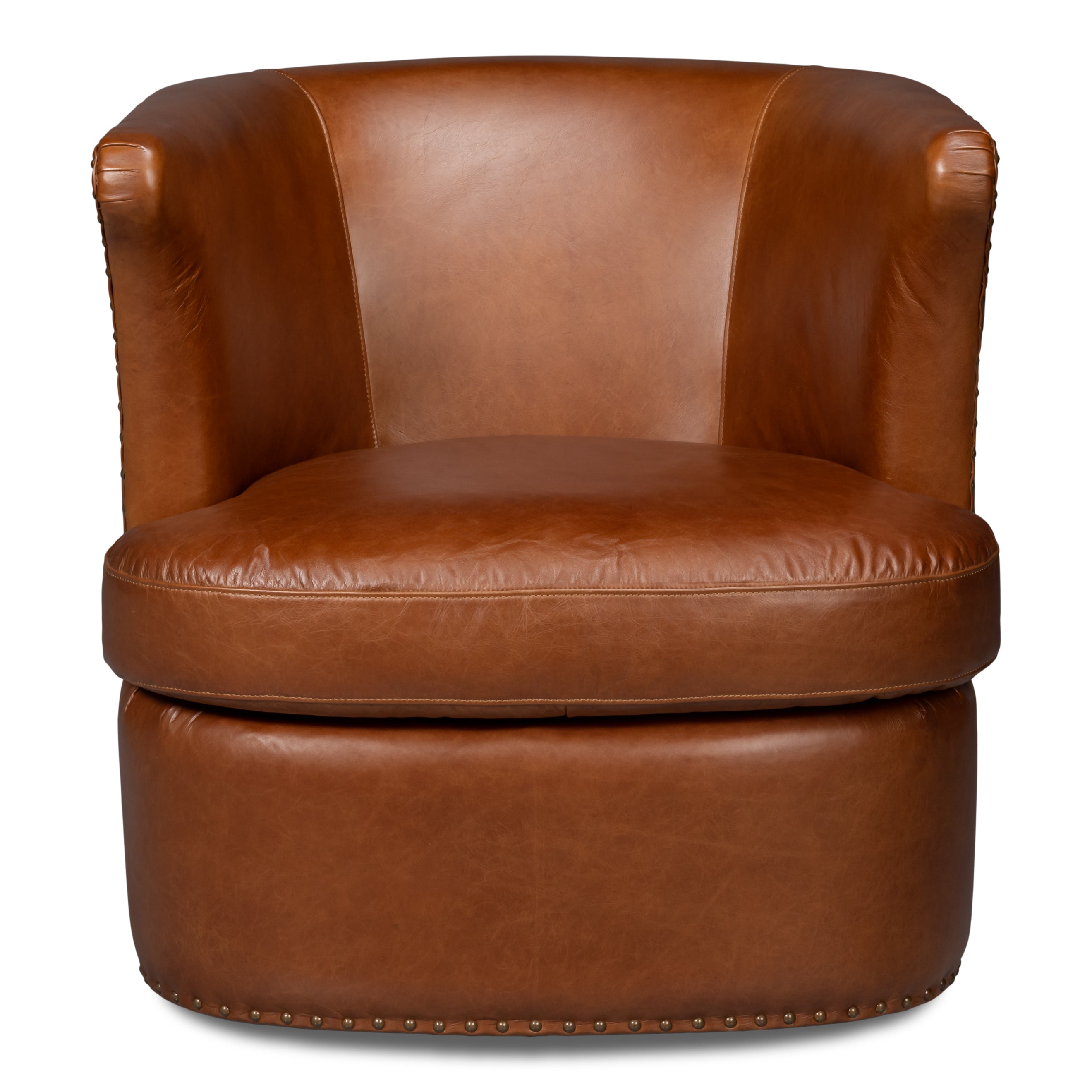 Spencer Distilled Leather Swivel Chair