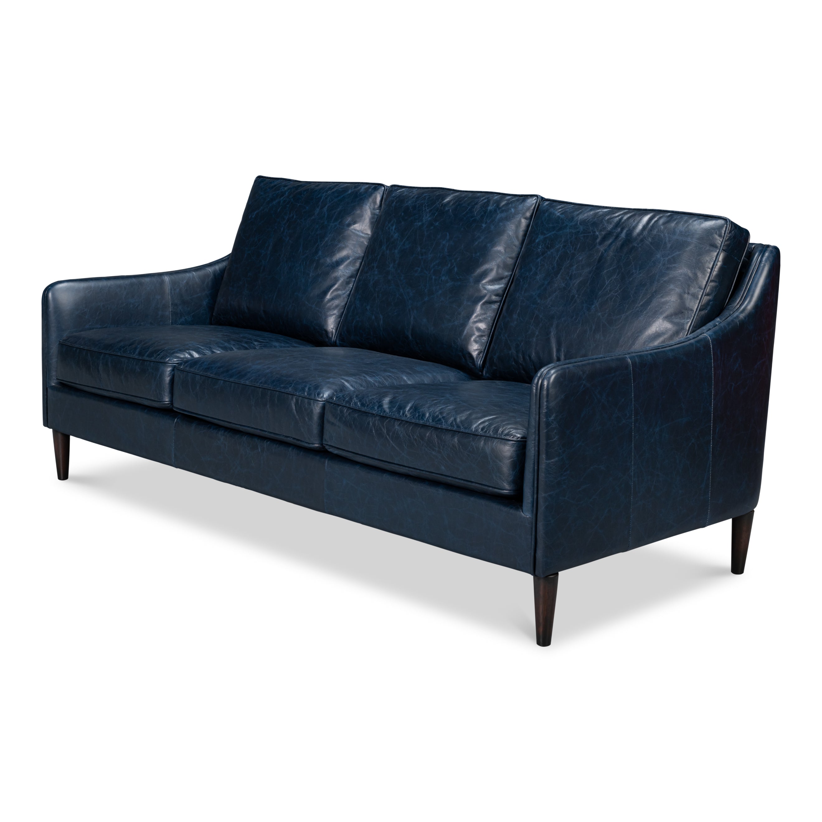 Alehandro Leather Sofa - Chateau Blue