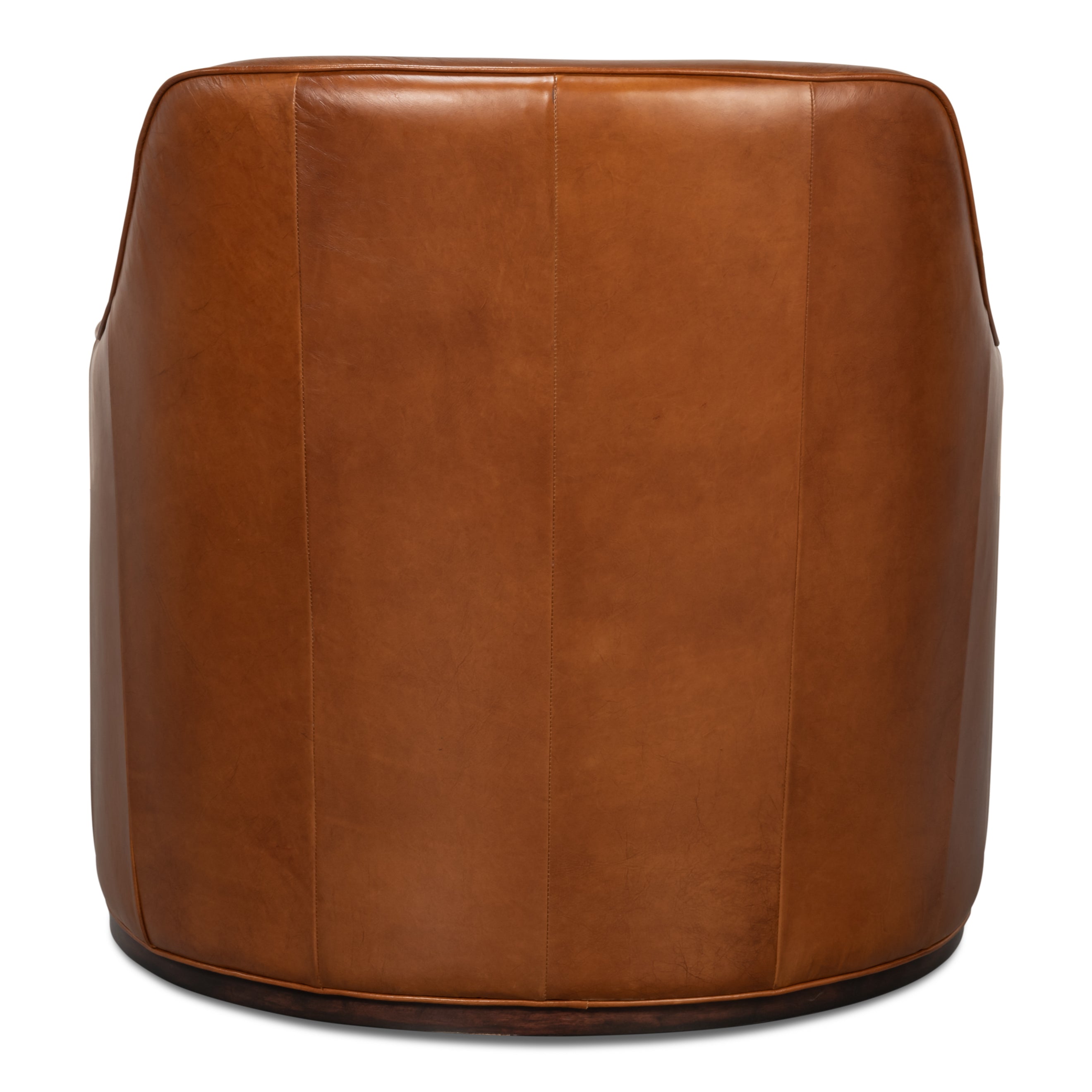 Parrish Distilled Leather Swivel Chair - Havana Brown