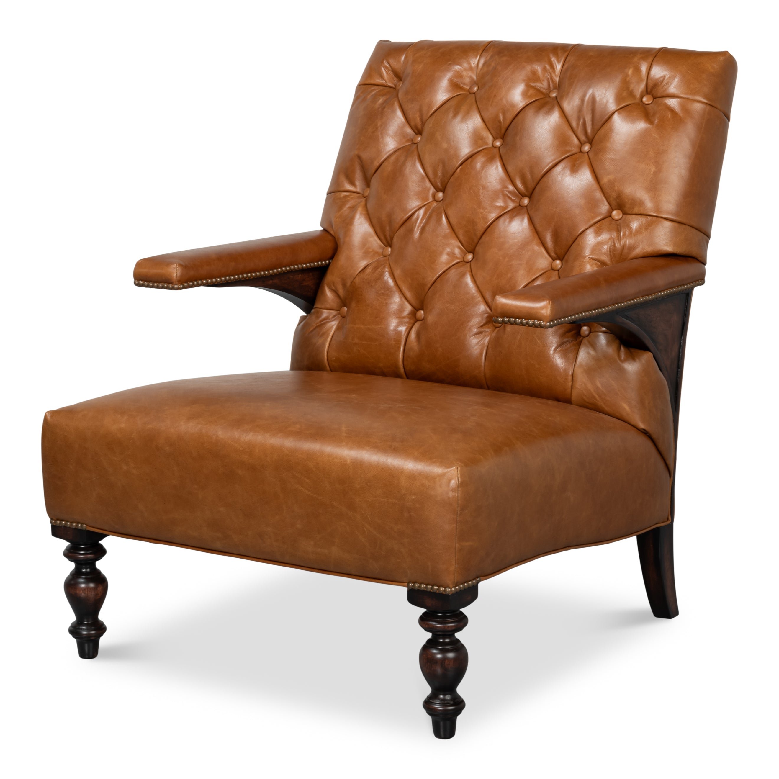 Dawson Distilled Leather Chair - Cuba Brown