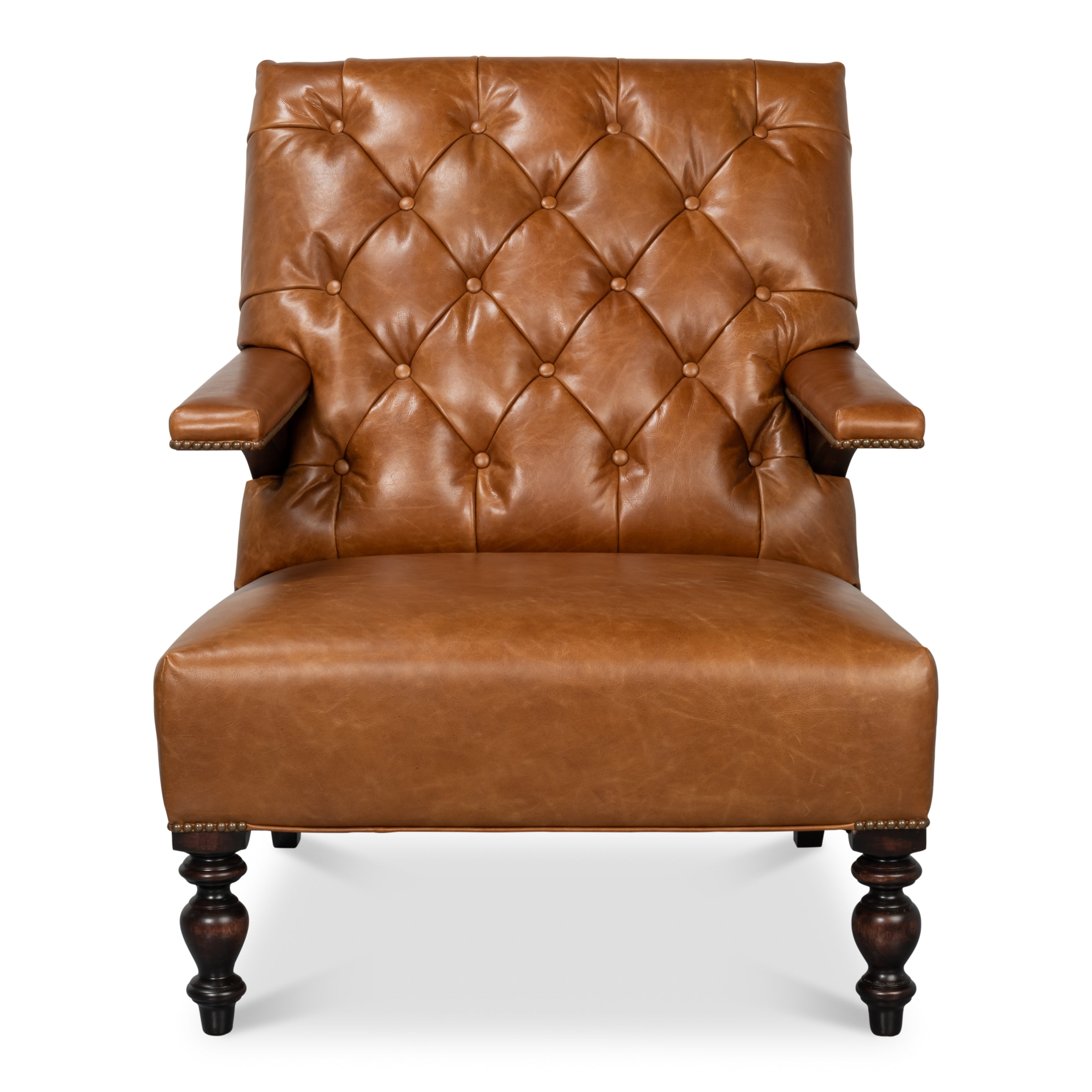Dawson Distilled Leather Chair - Cuba Brown