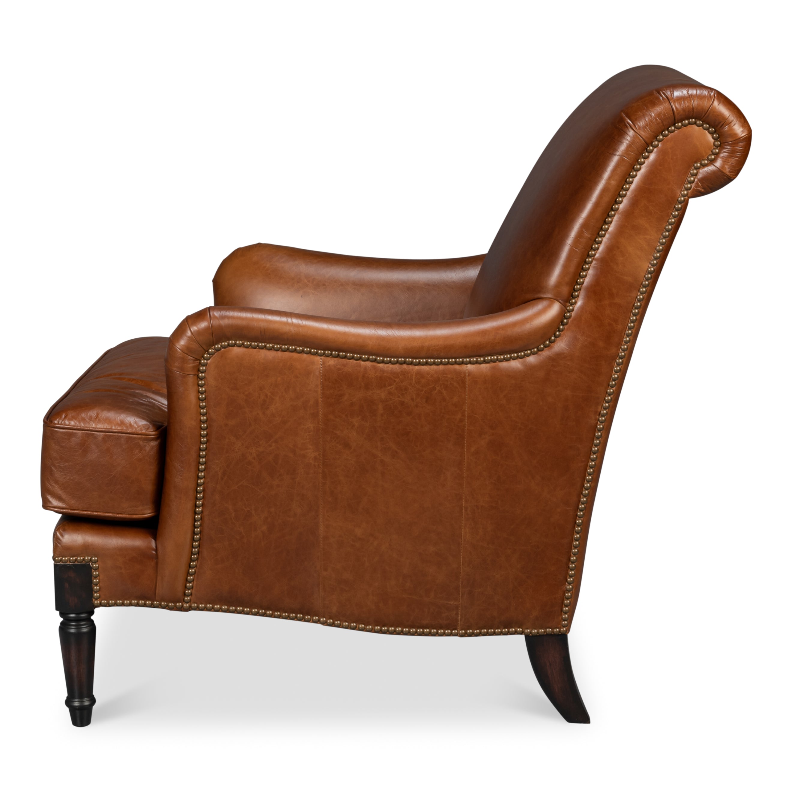 Gaston Distilled Leather Chair - Brown