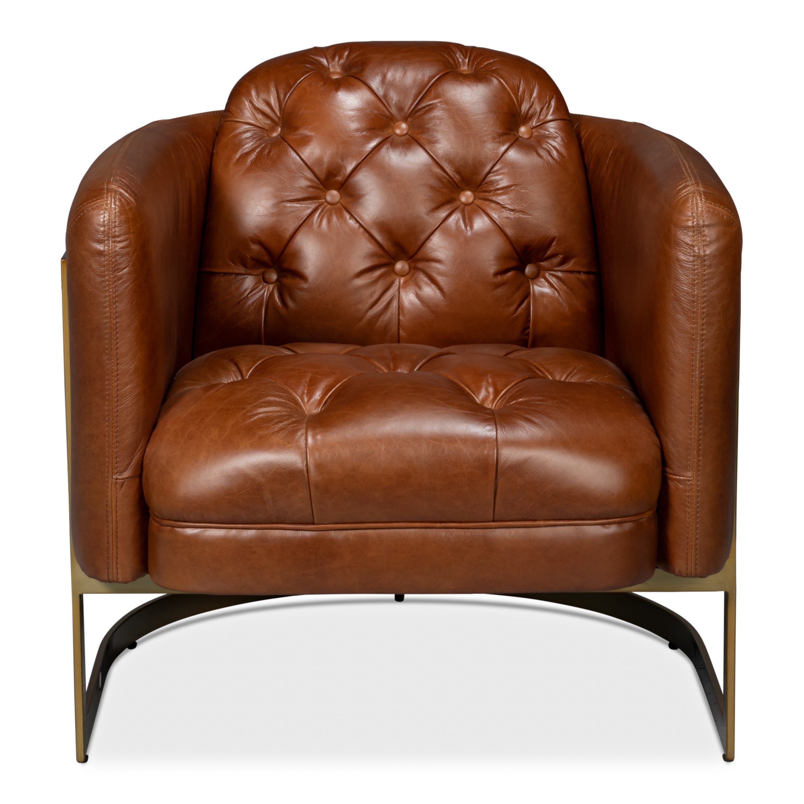 Finn Leather Club Chair - Havana Brown