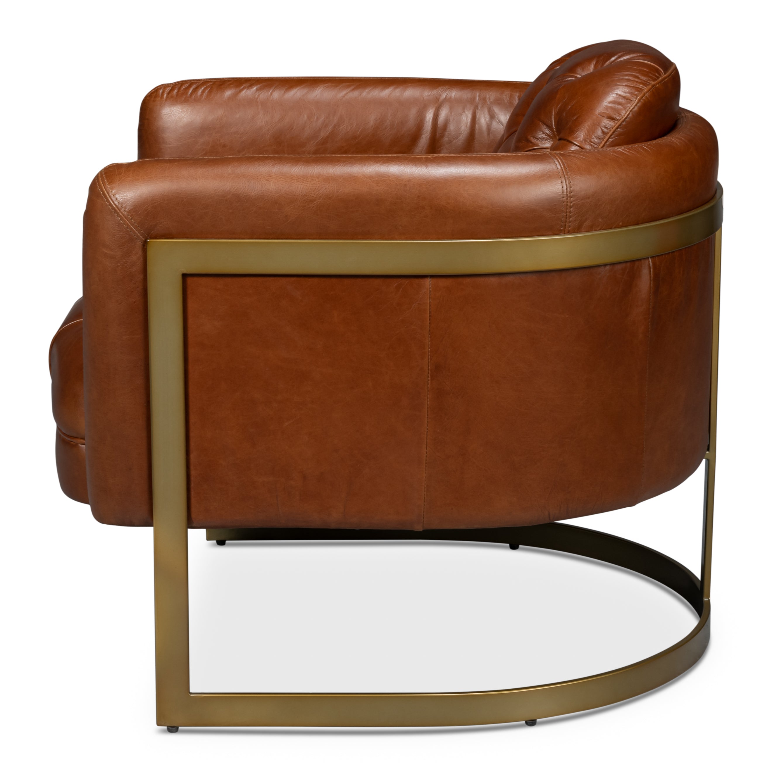 Finn Leather Club Chair - Havana Brown