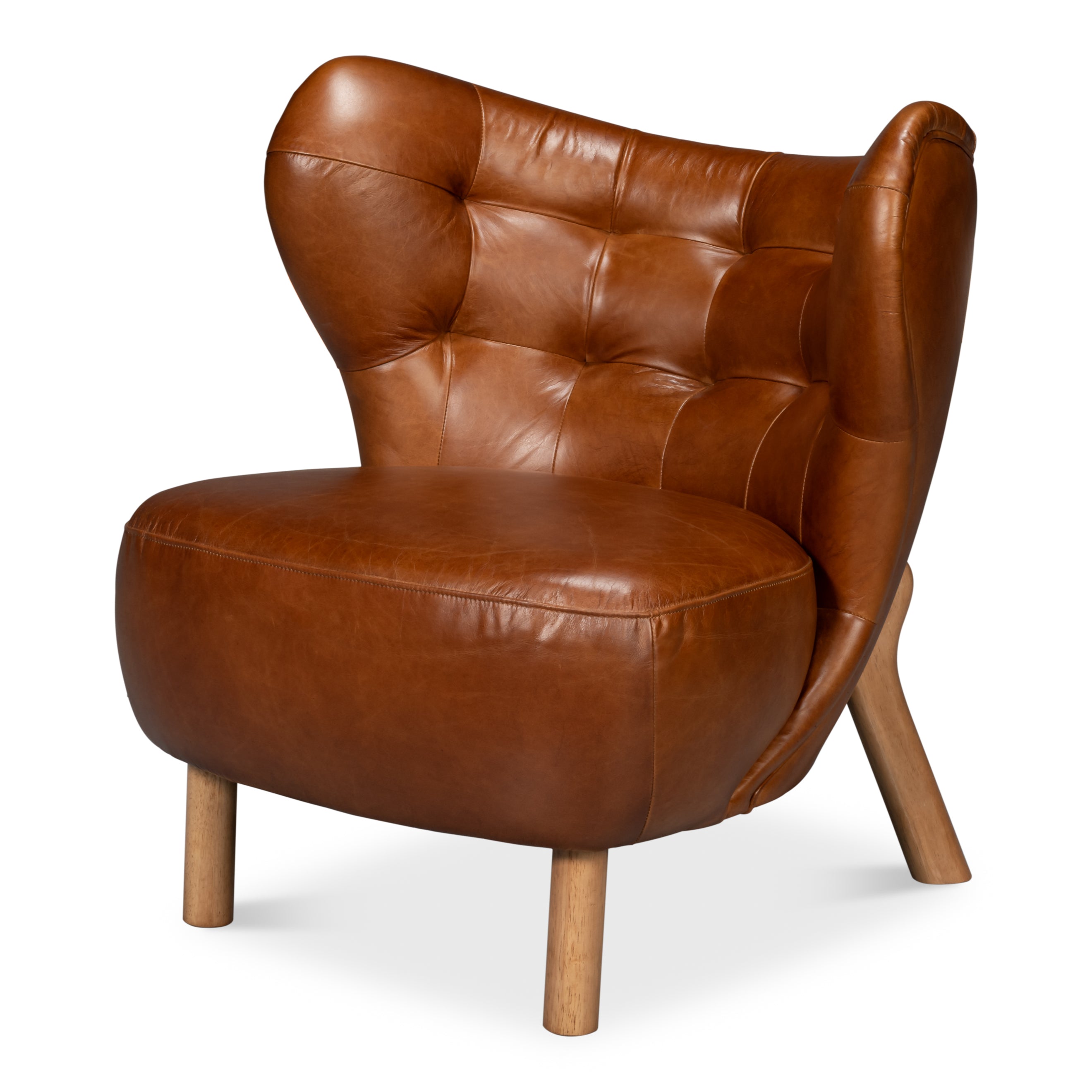Diddy Leather Chair - Havana Brown