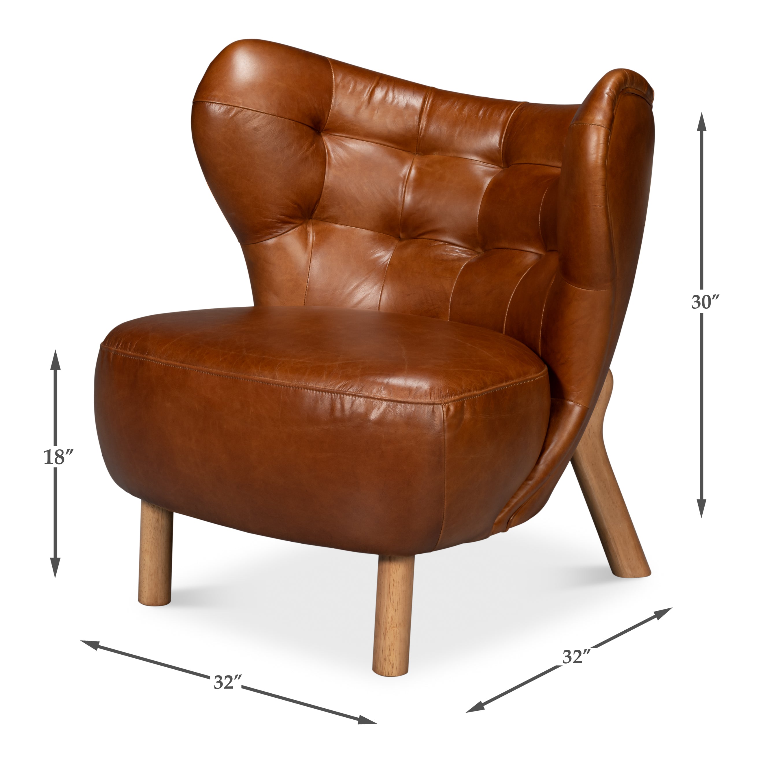Diddy Leather Chair - Havana Brown