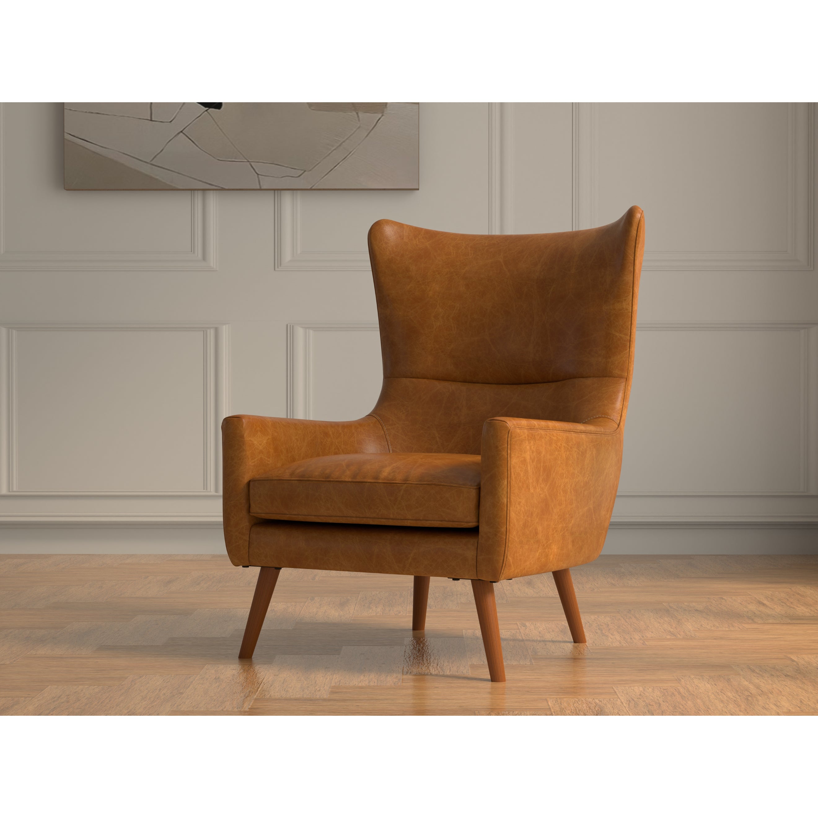 Patron Highback Leather Chair - Brown