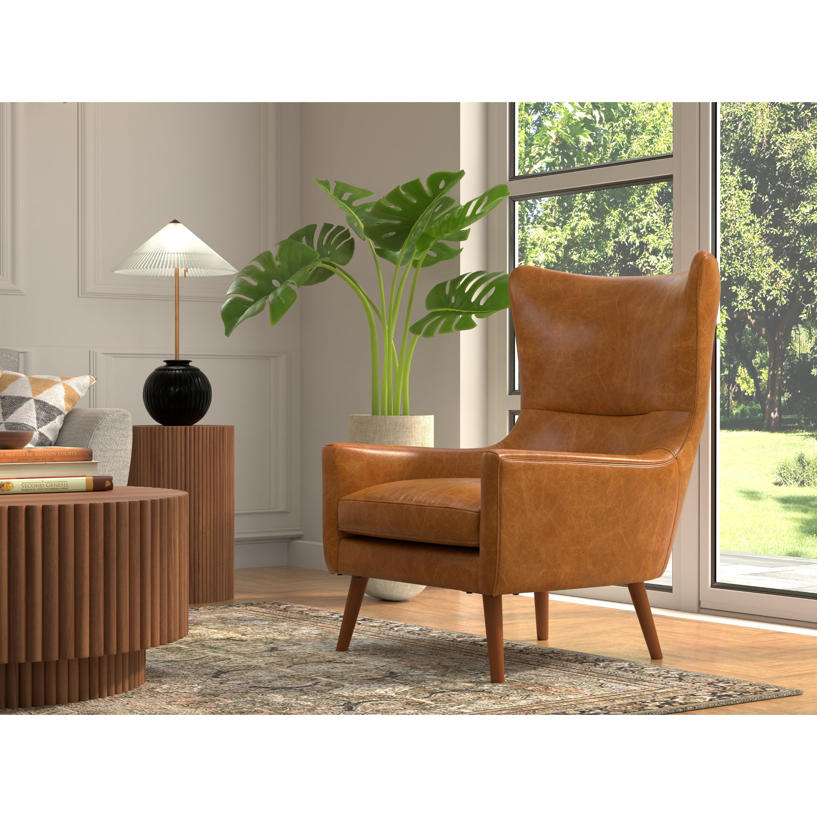 Patron Highback Leather Chair - Brown