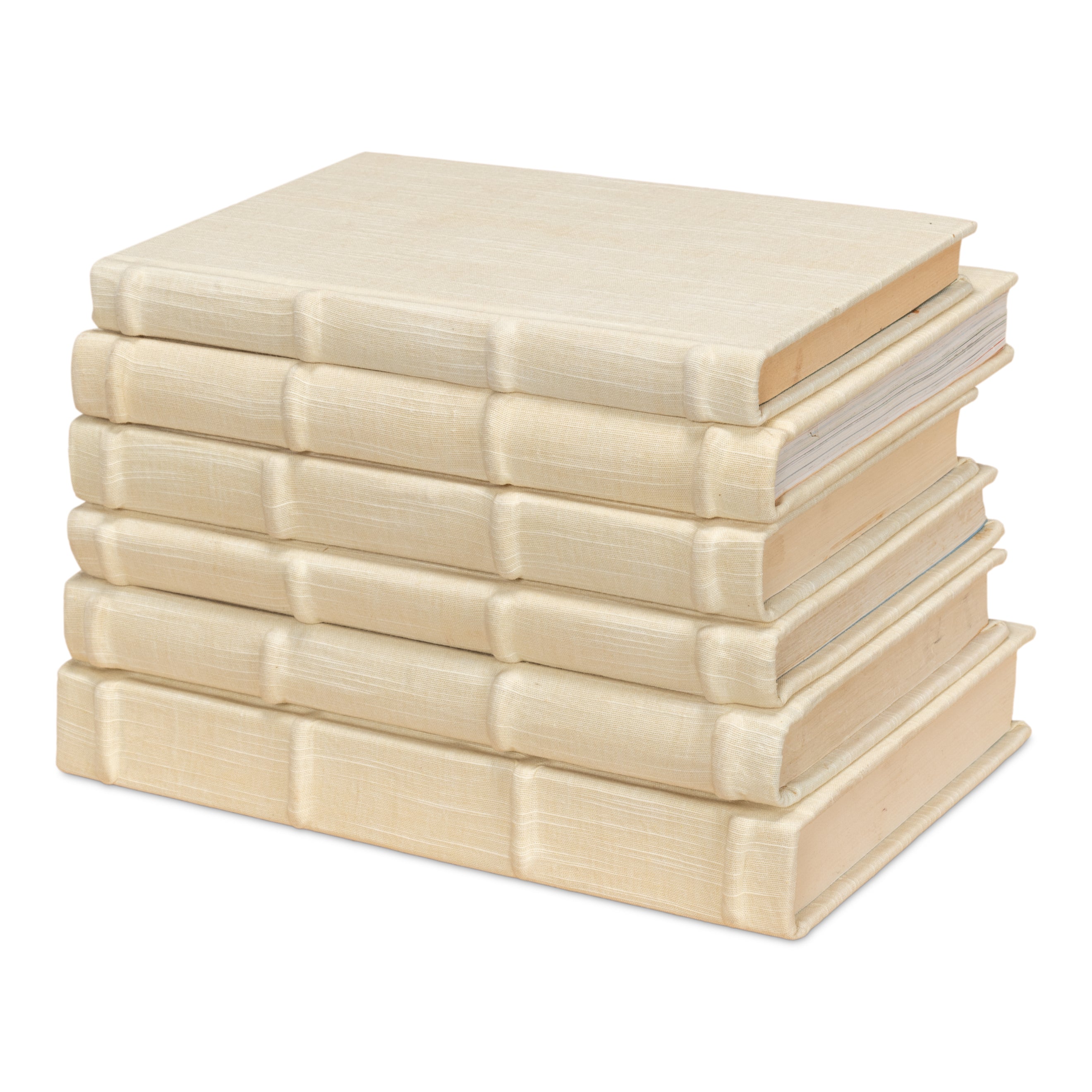 Ecru Linen Books - Set of 12