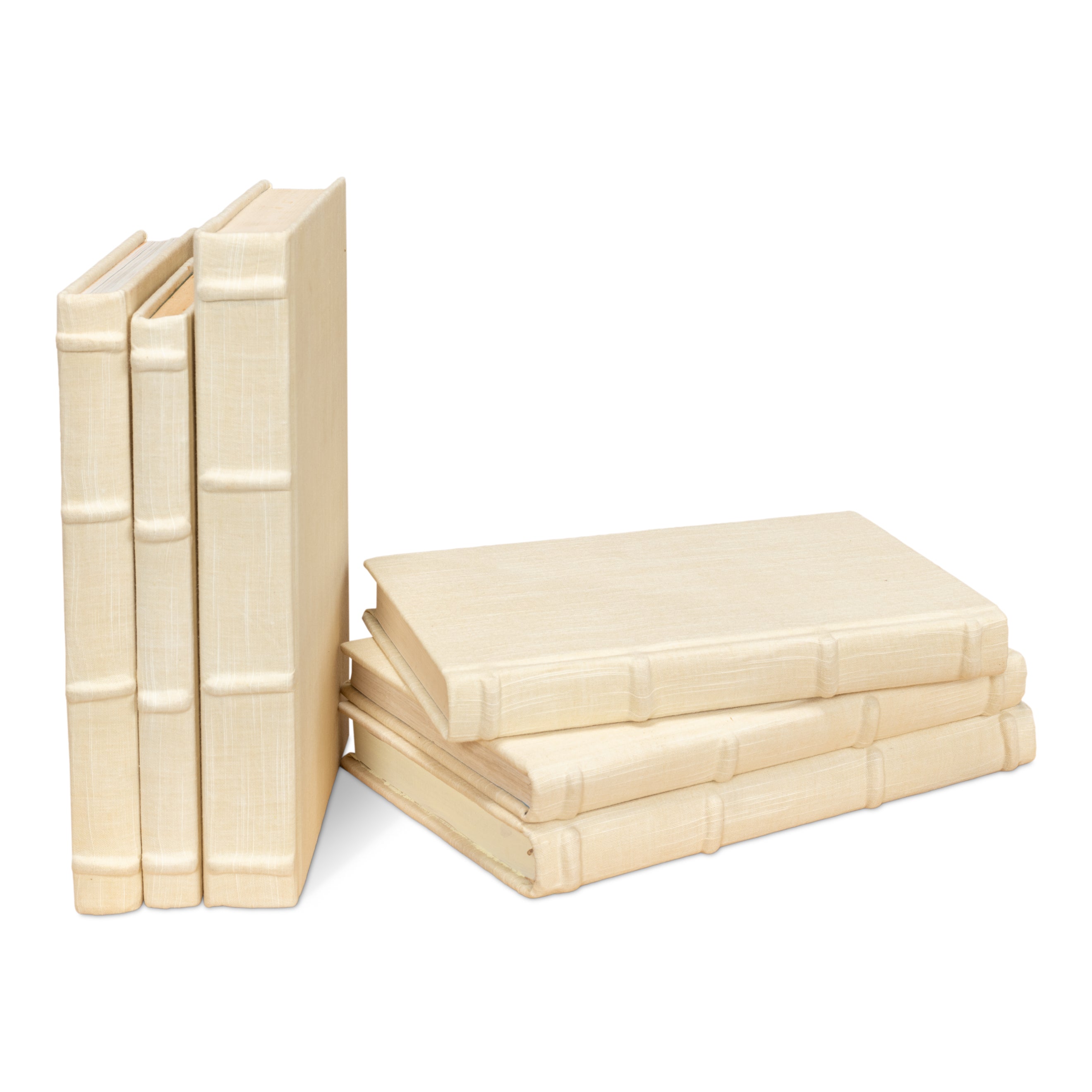 Ecru Linen Books - Set of 12