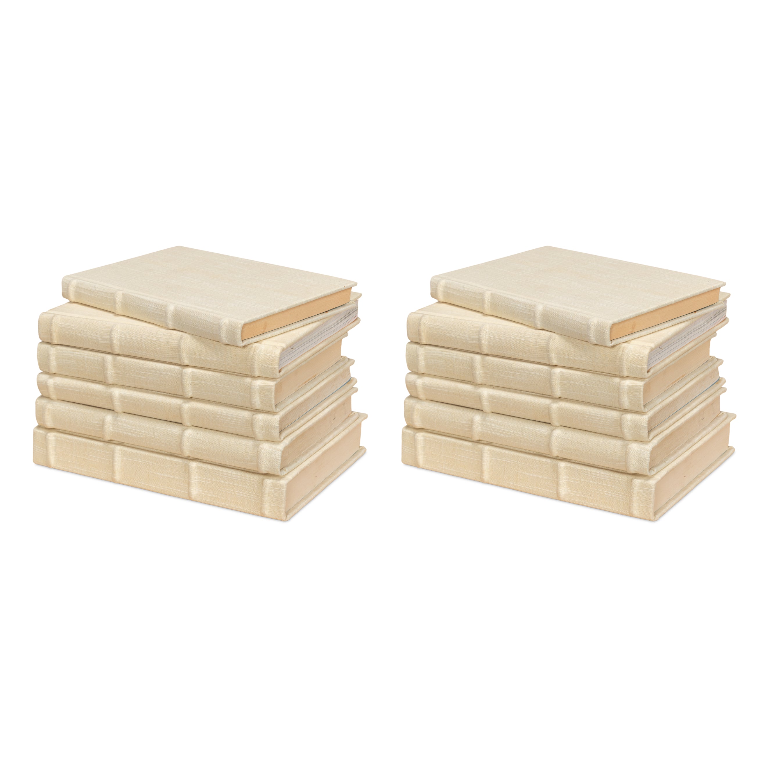 Ecru Linen Books - Set of 12